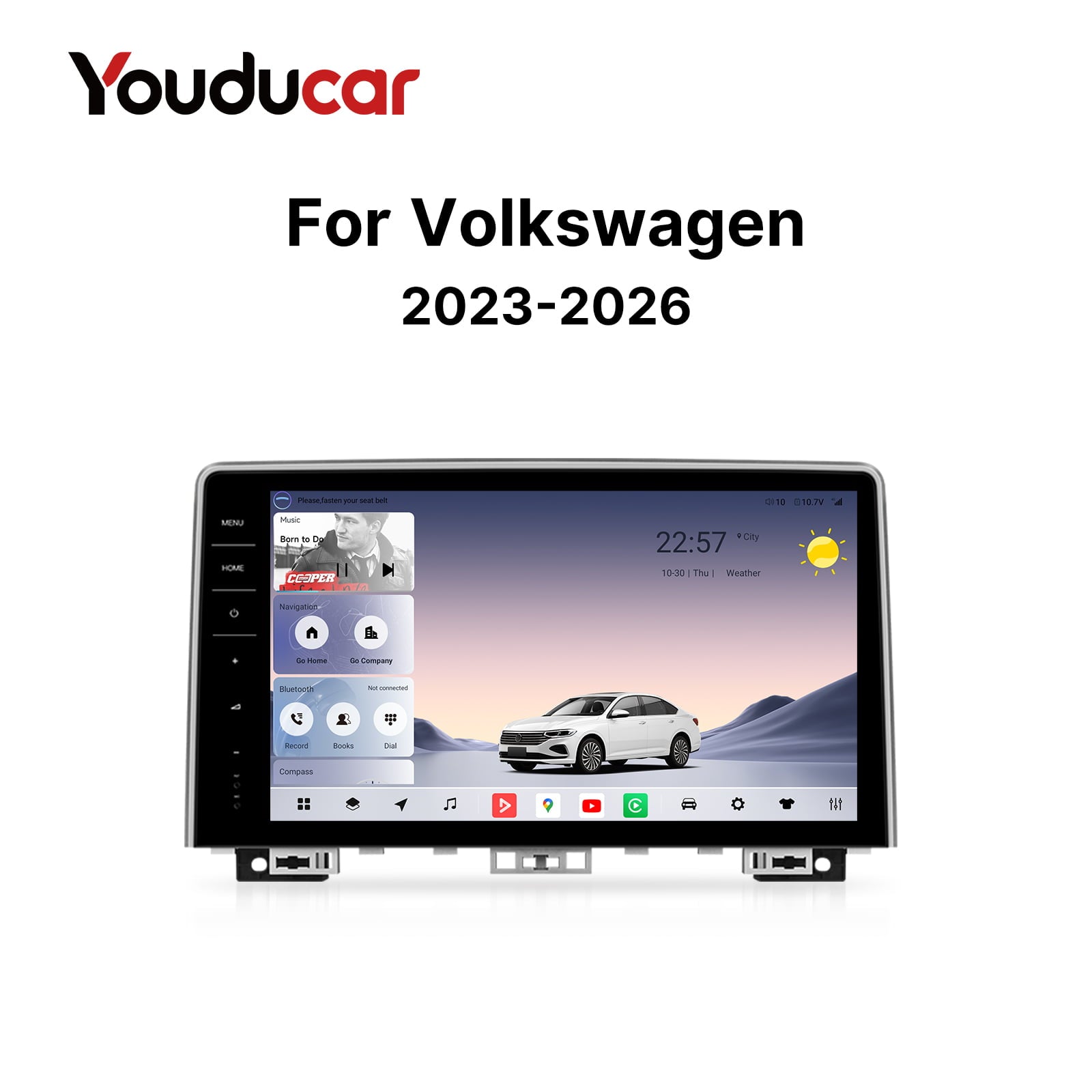 Youducar 12.8-Inch Android Head Unit for Volkswagen 2023-2026 Models | Large Touchscreen with Wireless CarPlay & Android Auto - Youducar