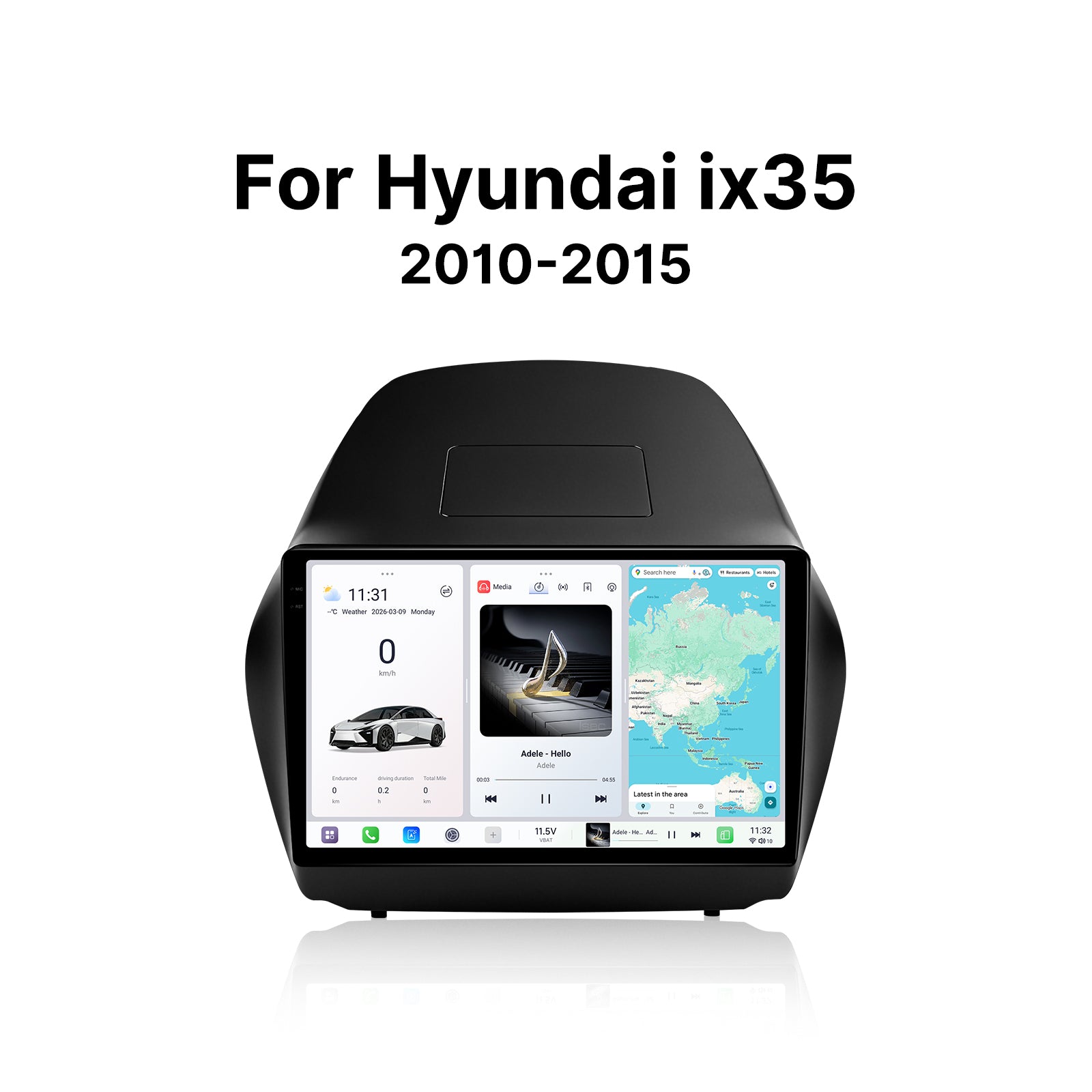 Youducar 9.5 Inch Android Car Stereo For Hyundai ix35 2010-2015 With Dashboard Frame