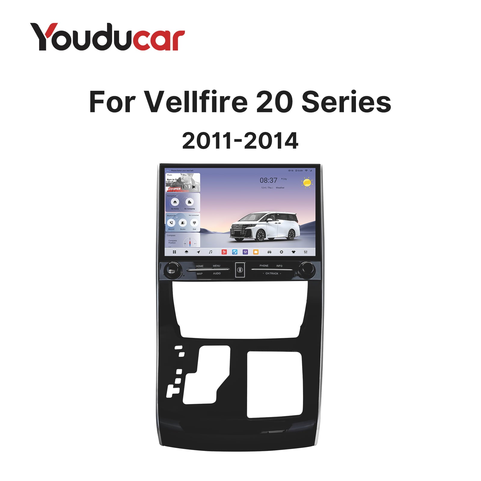 Youducar | 11.5-Inch Android Head Unit Kit for 20-Series to 30-Series Toyota Alphard/Vellfire Conversion (2011-2014 LHD) | with Wireless CarPlay Toyota