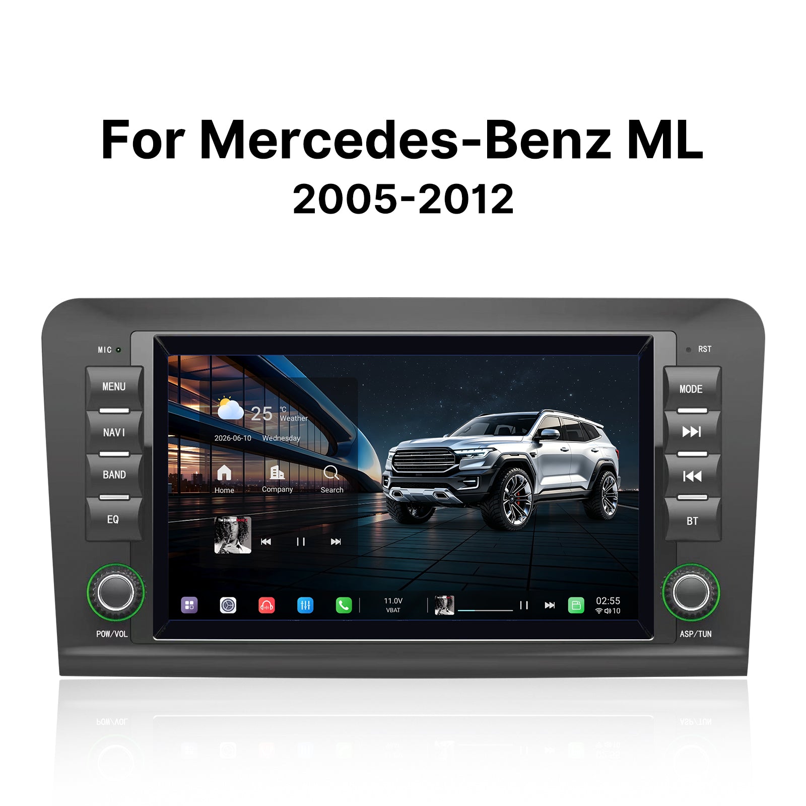 Youducar 8 Inch Dedicated Car Stereo, Custom Touch Screen for Mercedes Benz ML Class