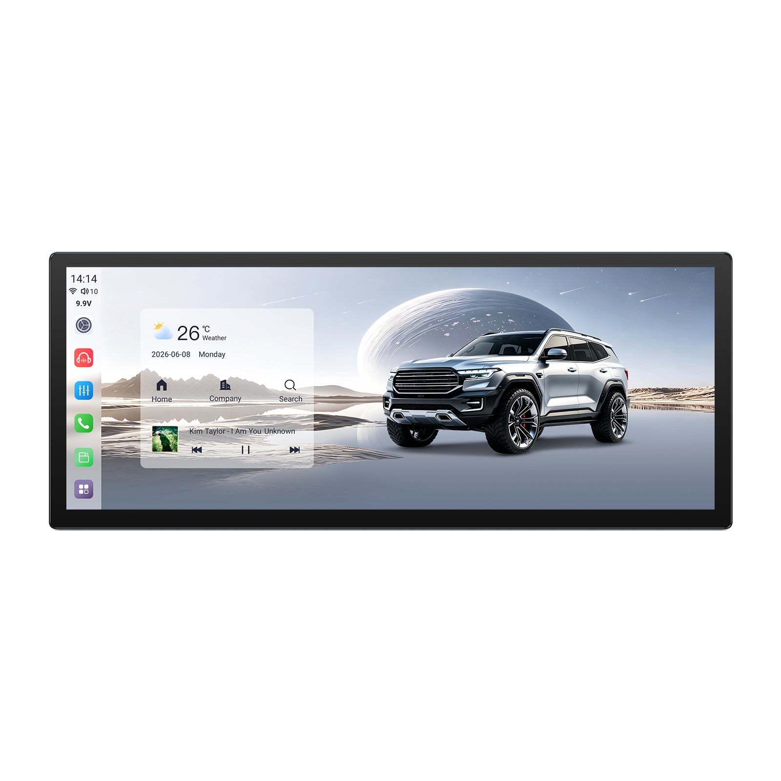 Youducar 12.3 Inch Android Car Radio DVD Player GPS Navigation Head Unit Universal 2 DIN Adjustable Floating Screen Hi-Res Audio