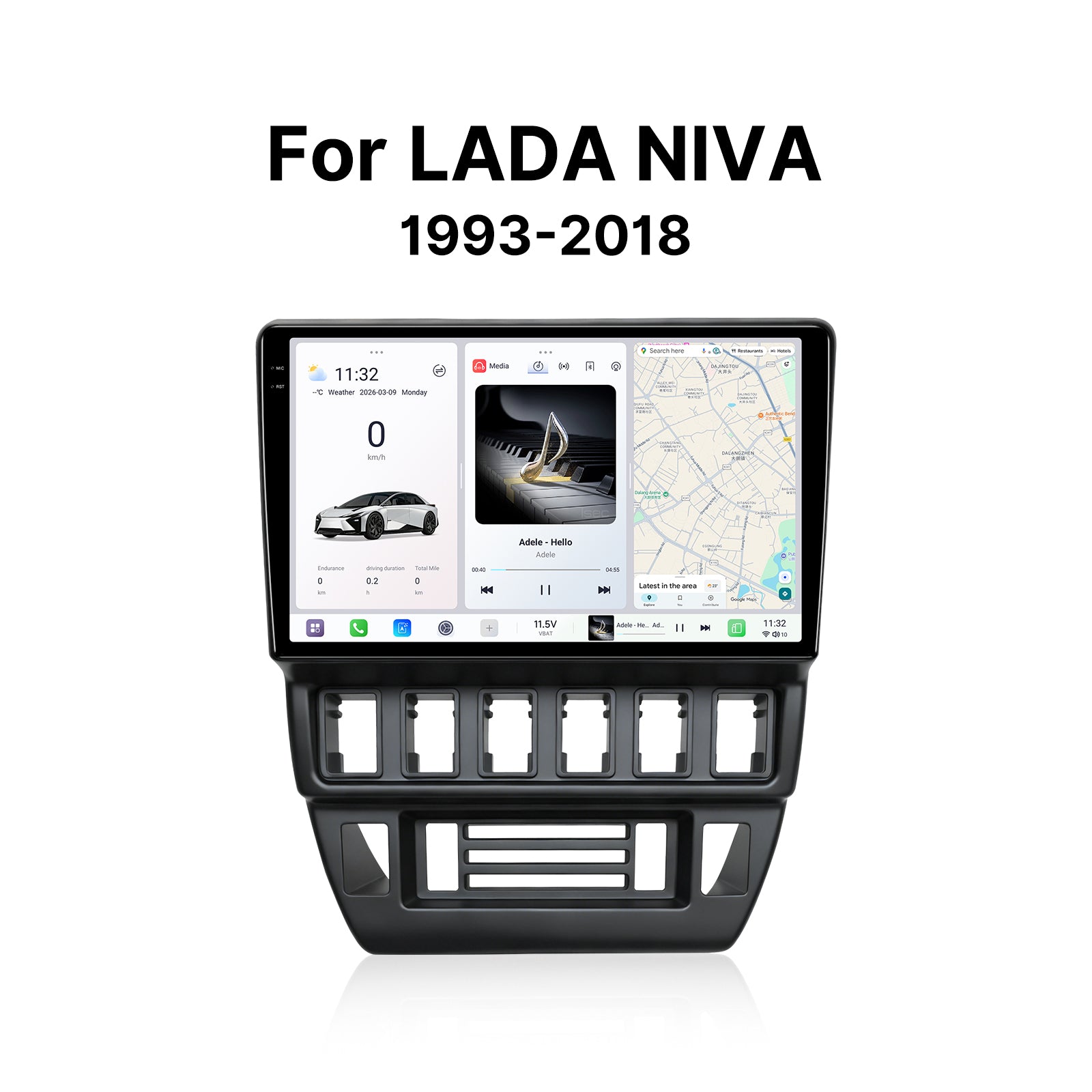 Youducar 9.5 Inch HD Car Radio + Texture Dash Frame for LADA NIVA Left Hand Drive 1993-2018 Multimedia Navigation