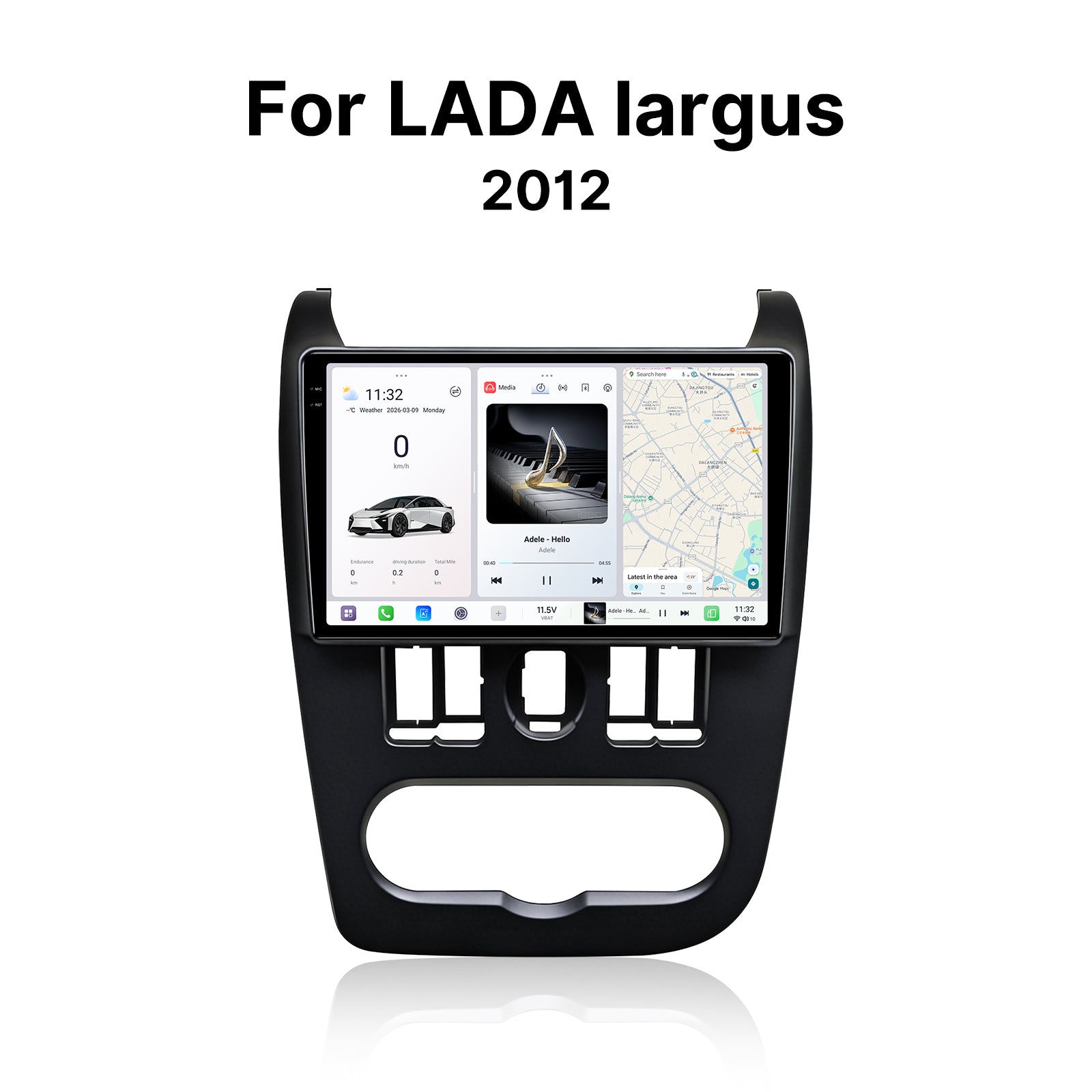 Youducar 9.5" Android Touch Screen Matte Black Frame Kit for LADA Largus 2012 Wireless CarPlay GPS Stereo