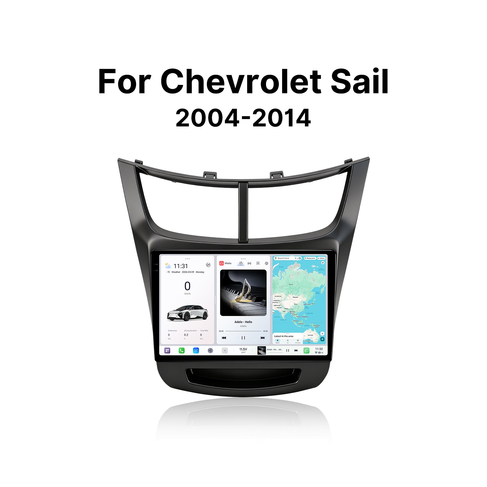 Youducar 9.5 Inch Android Car Screen with Frame for Chevrolet Sail 2004-2014