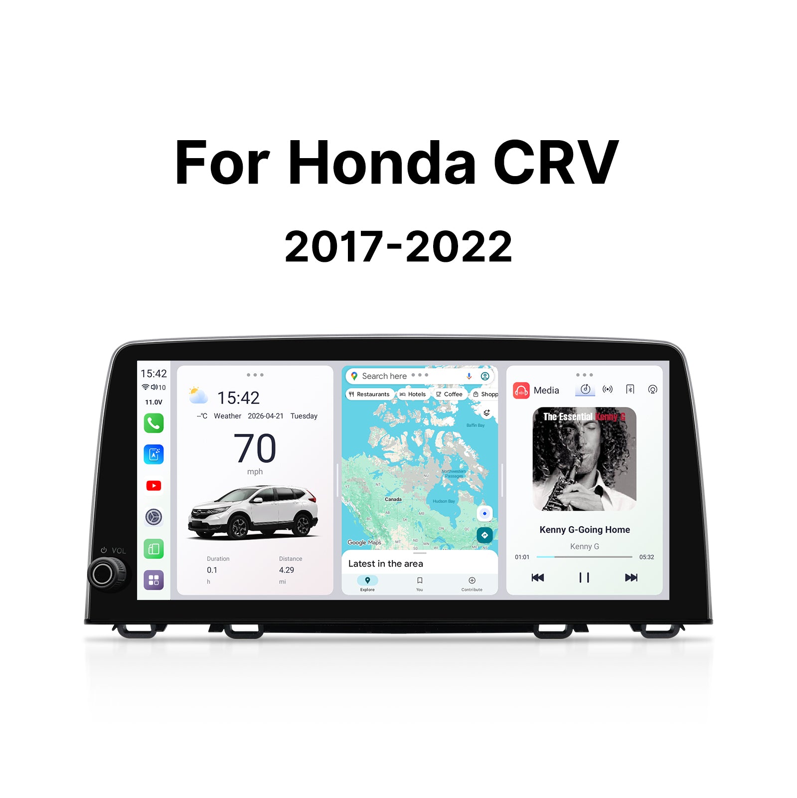 Youducar 10.33-Inch Android Head Unit for Honda CR-V 2017-2022 | Large Touchscreen with Wireless CarPlay & Android Auto