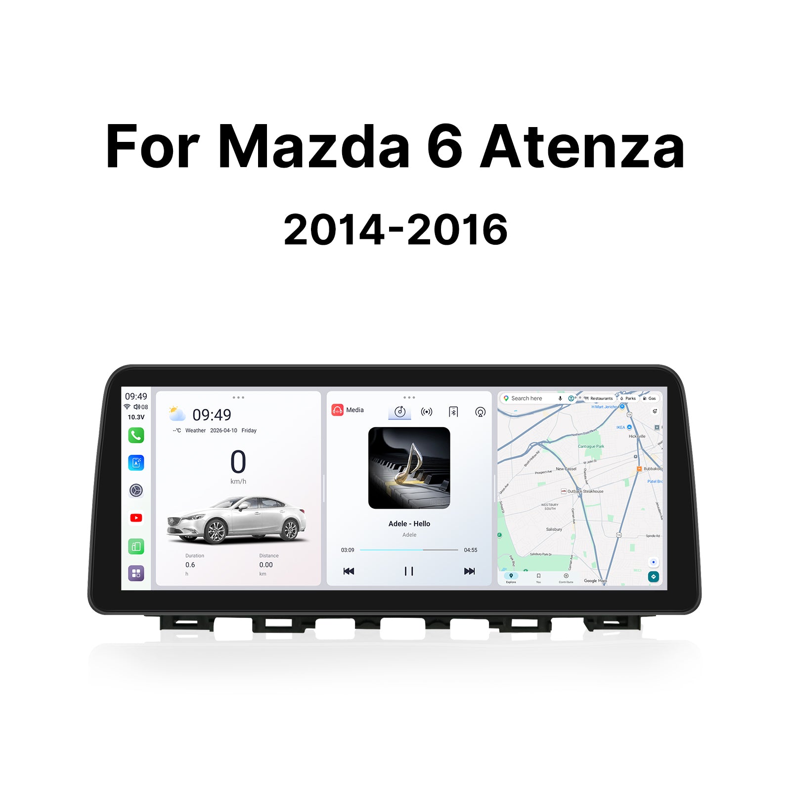 Youducar 12.3-Inch Android Head Unit for Mazda 6 (Atenza) 2014-2016 | Large Touchscreen with Wireless CarPlay & Android Auto