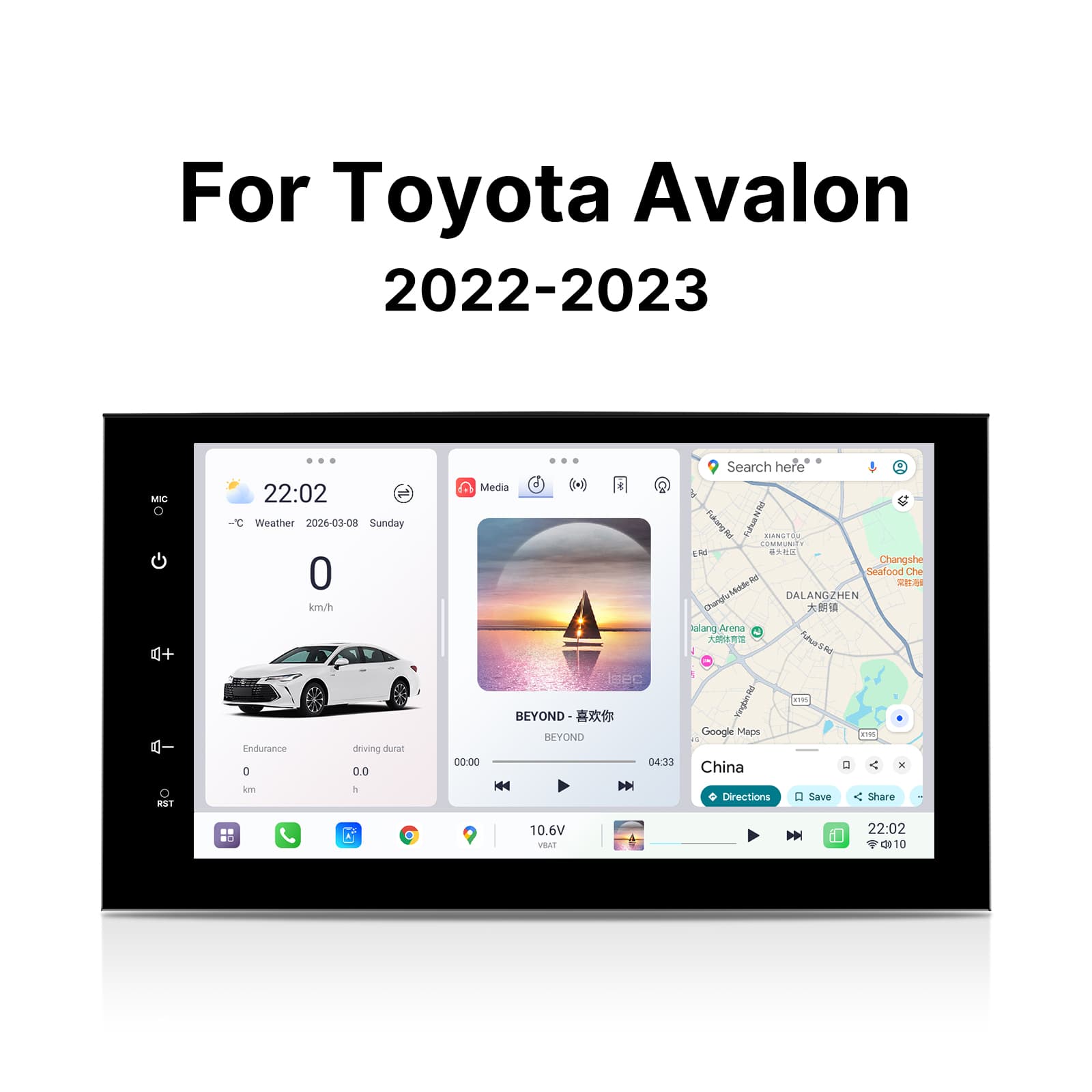 Youducar 10.2-Inch Android Head Unit for Toyota Avalon 2022 2023 | Premium Touchscreen with Wireless CarPlay & Android Auto