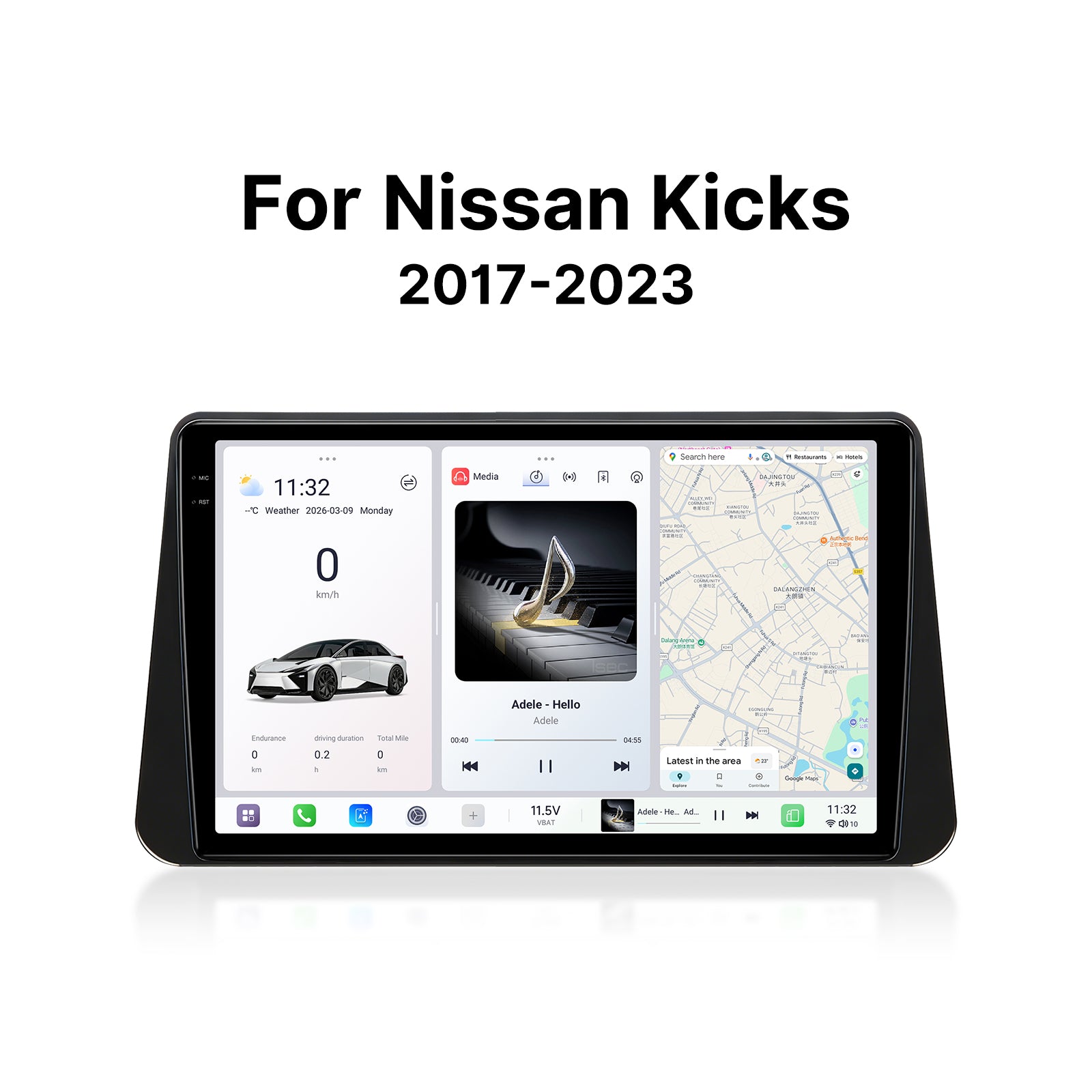 Youducar 10.36" Android Car Stereo for Nissan Kicks 2017-2023 | GPS Navigation Radio with Custom Dashboard Frame Kit