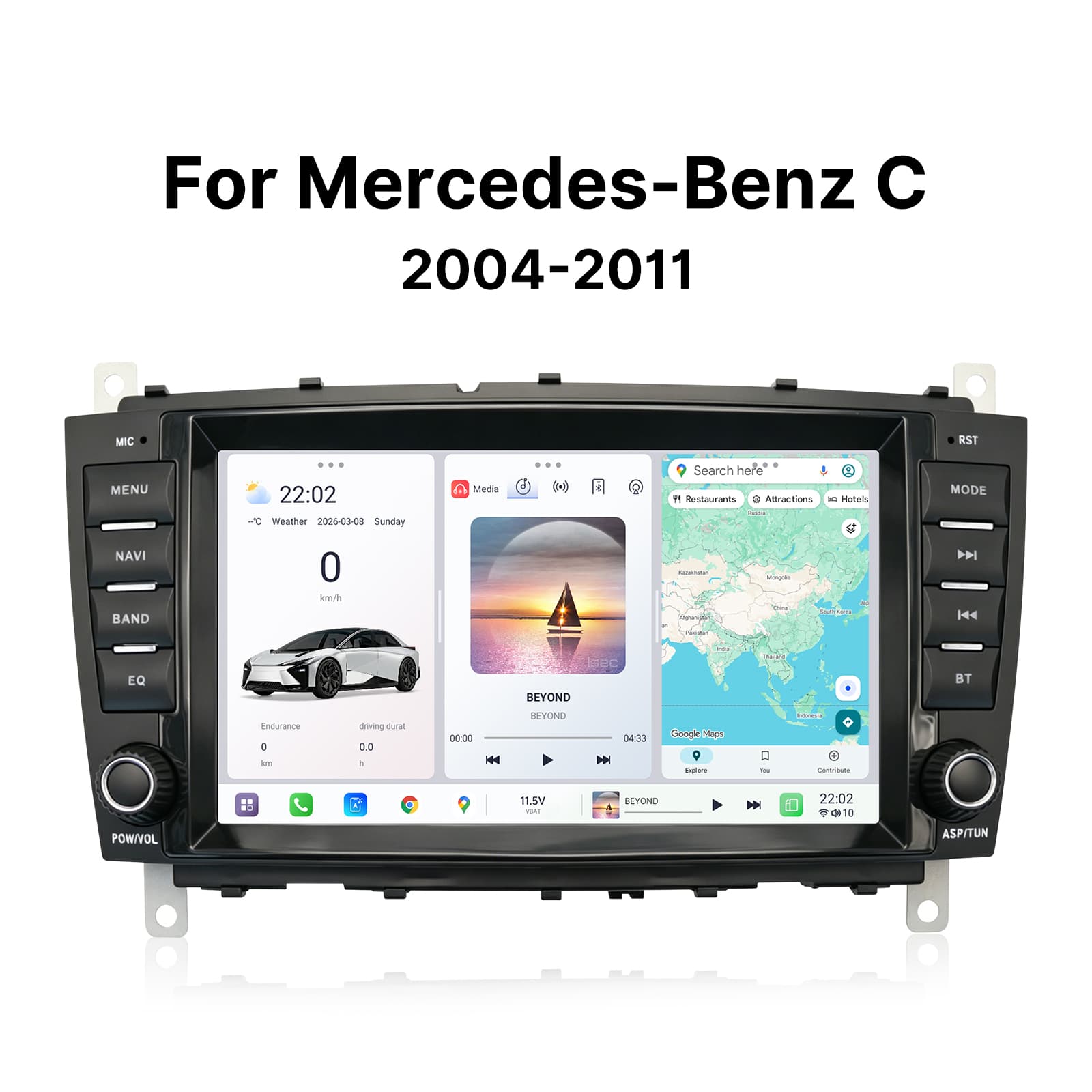 Youducar 8'' HD Touch Screen Car Stereo, Exclusive Upgrade for Mercedes C Class