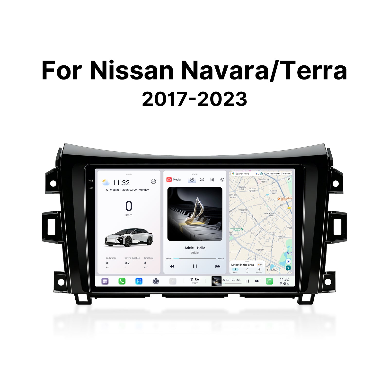Youducar 9.5" Android Car Stereo for Nissan Navara / Terra 2017-2023 | GPS Navigation Radio Dashboard Frame Kit