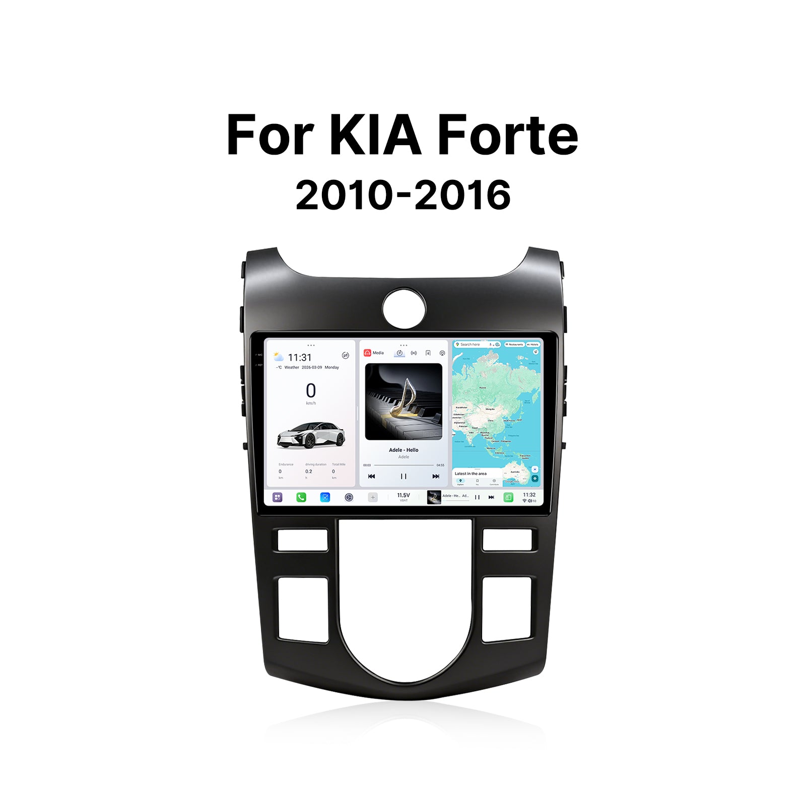 Youducar 9.5" Android Car Stereo for Kia Forte 2010-2016 (Auto AC) | Touch Screen Radio GPS Navigation with Frame