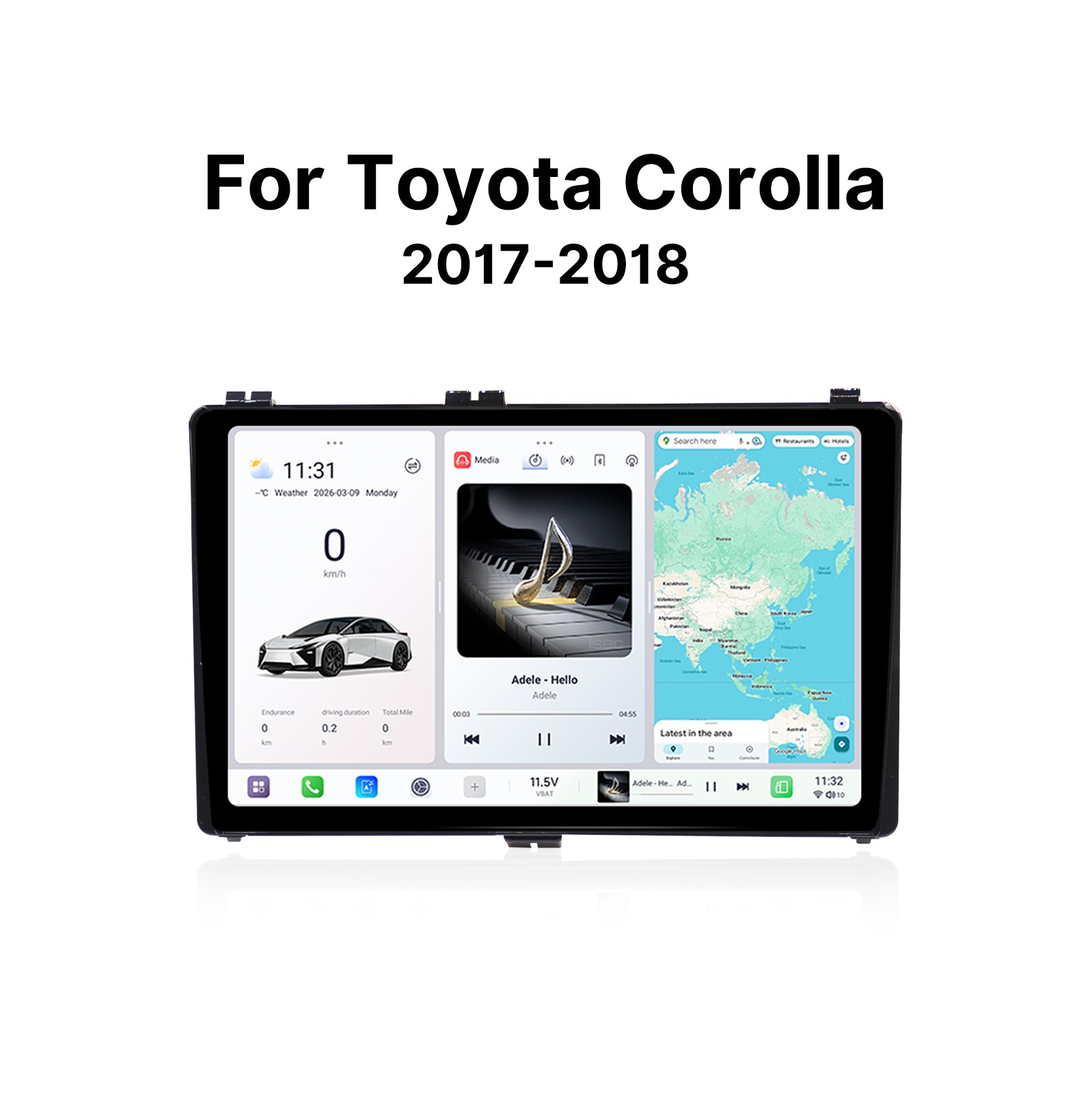 Youducar 9.5 Inch Android Car Stereo for Toyota Corolla Altis 2017 Universal Dash Frame Kit GPS Touch Screen Radio