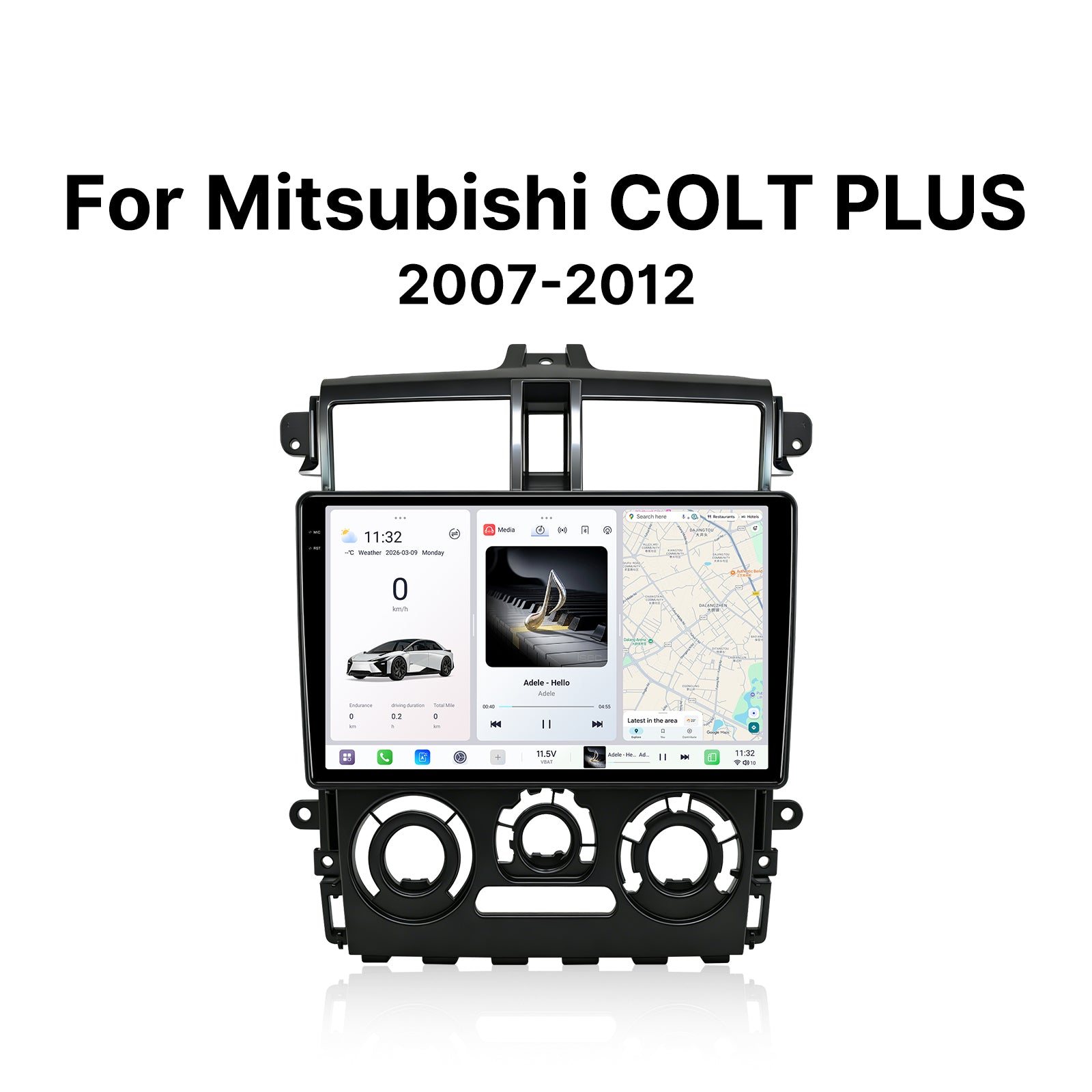 Youducar 9.5" Android Car Stereo for Mitsubishi Colt Plus 2007-2012 | GPS Navigation Radio With Dashboard Frame Kit