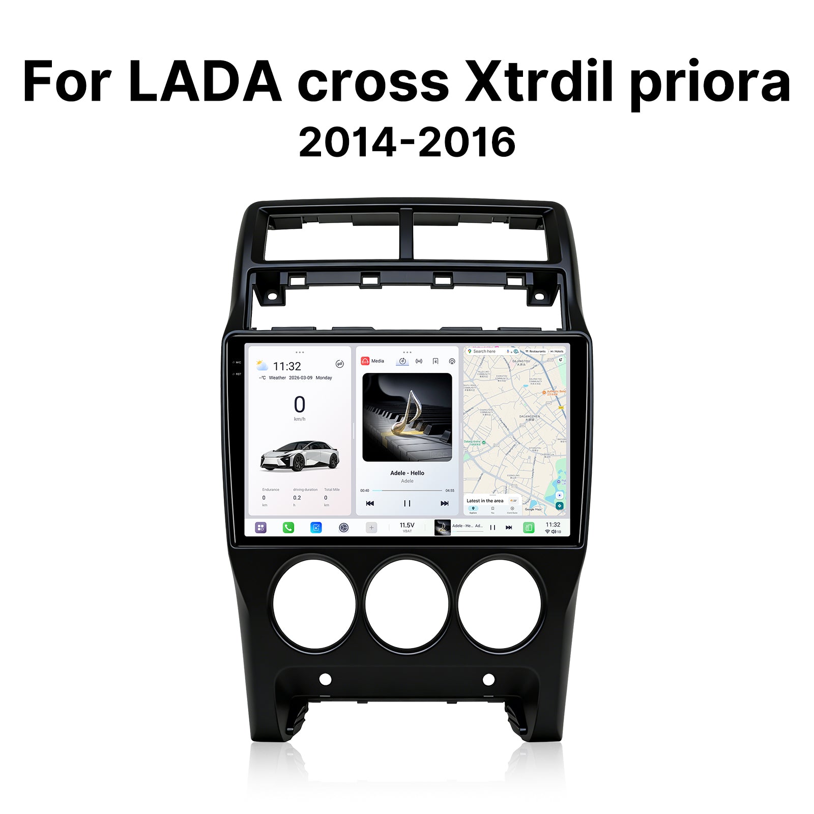 Youducar 9.5" Android Touch Screen Matte Black Frame Kit for Lada Cross Xtrdil Priora 2014-2016 CarPlay GPS Stereo
