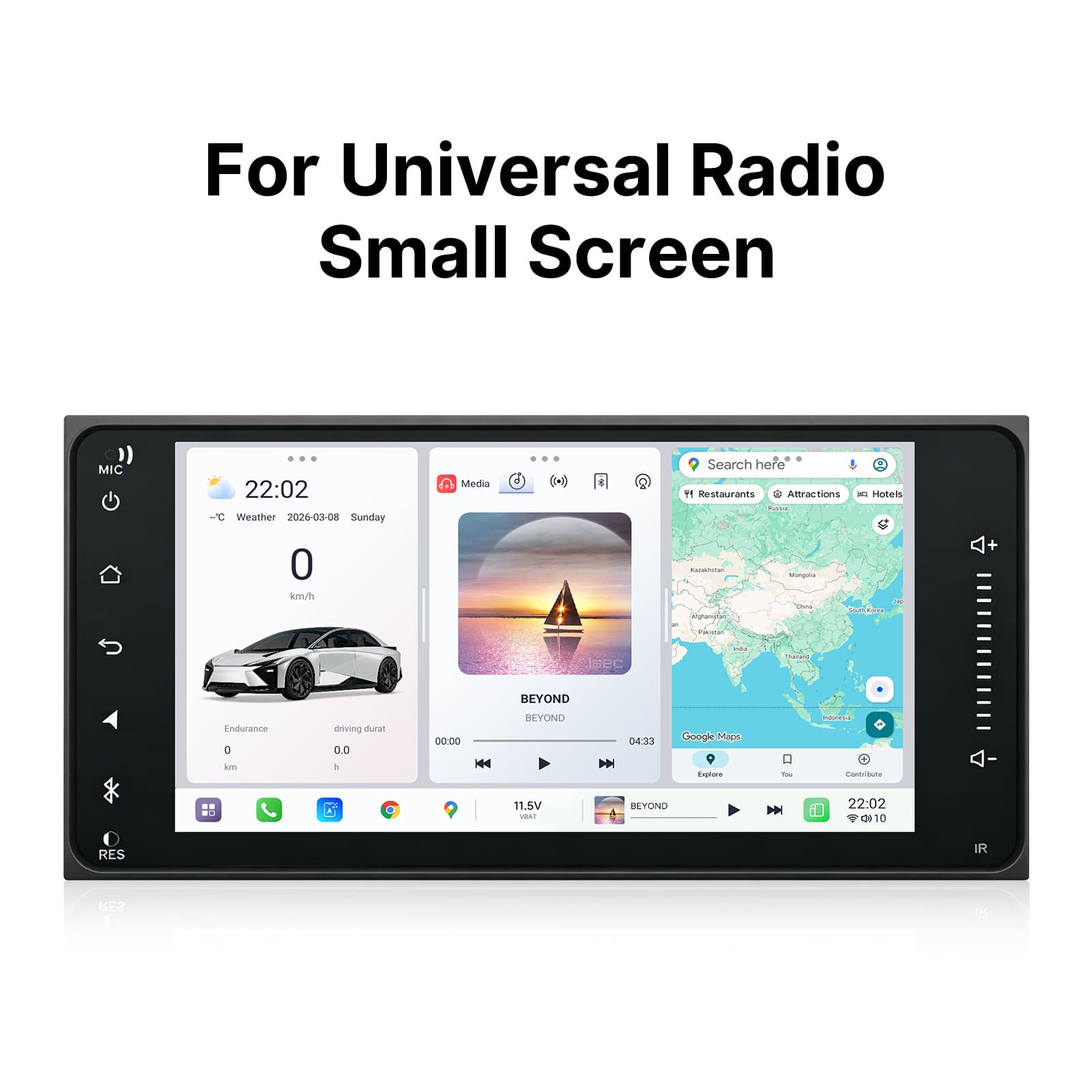 Youducar Universal 7 Inch Small Size Car Head Unit, HD Touch Screen Multimedia Player