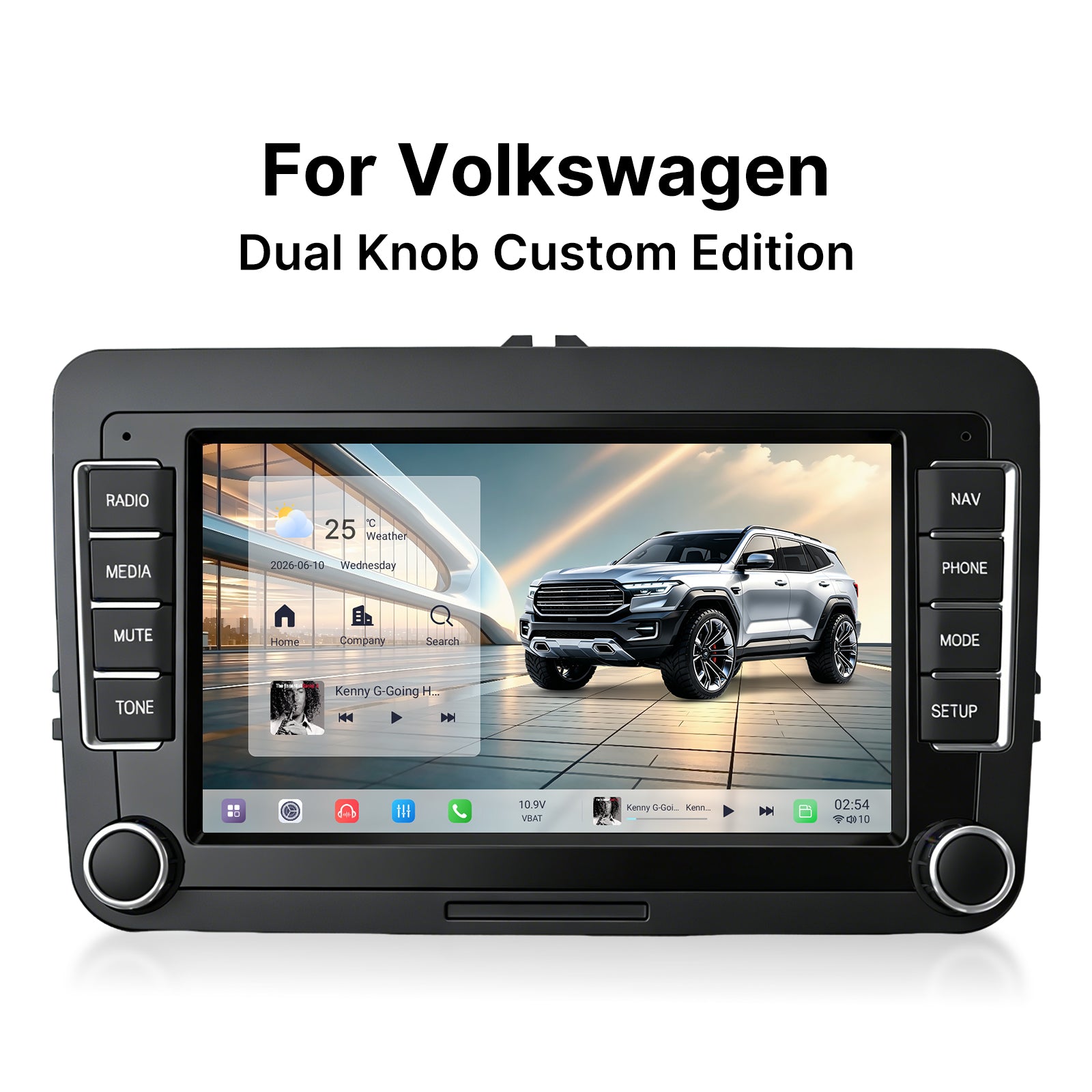 Youducar 7 Inch Double Knob B Style Car Radio，Universal Android Stereo for Volkswagen VW Series