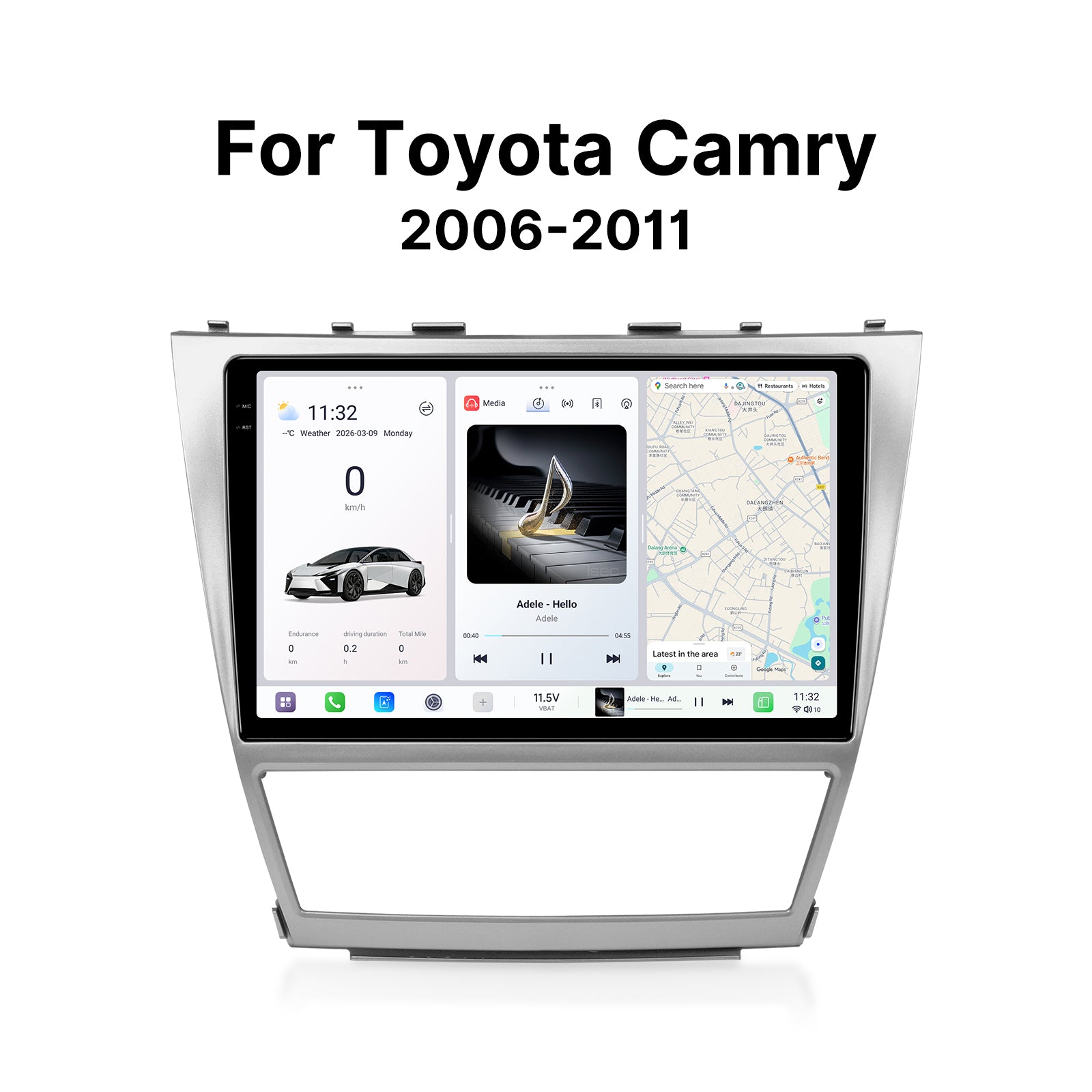 Youducar 9.5 Inch HD Touch Screen + Dash Frame Kit for Toyota Camry 2006-2011 Auto Gear Multimedia Navigation