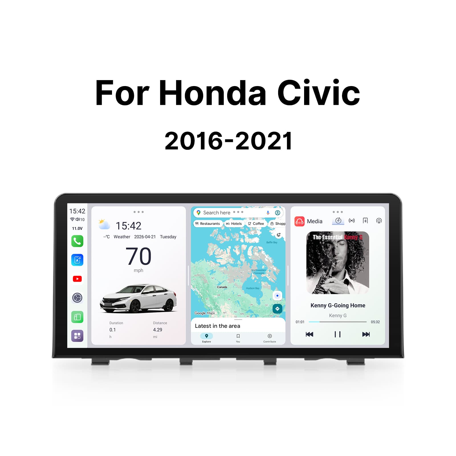 Youducar for Honda Civic 2016-2021 | 10.33-inch Android Head Unit with Wireless CarPlay