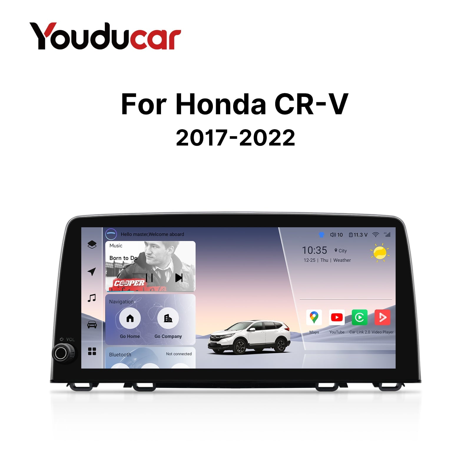 Youducar 10.33-Inch Android Head Unit for Honda CR-V 2017-2022 | Large Touchscreen with Wireless CarPlay & Android Auto Honda