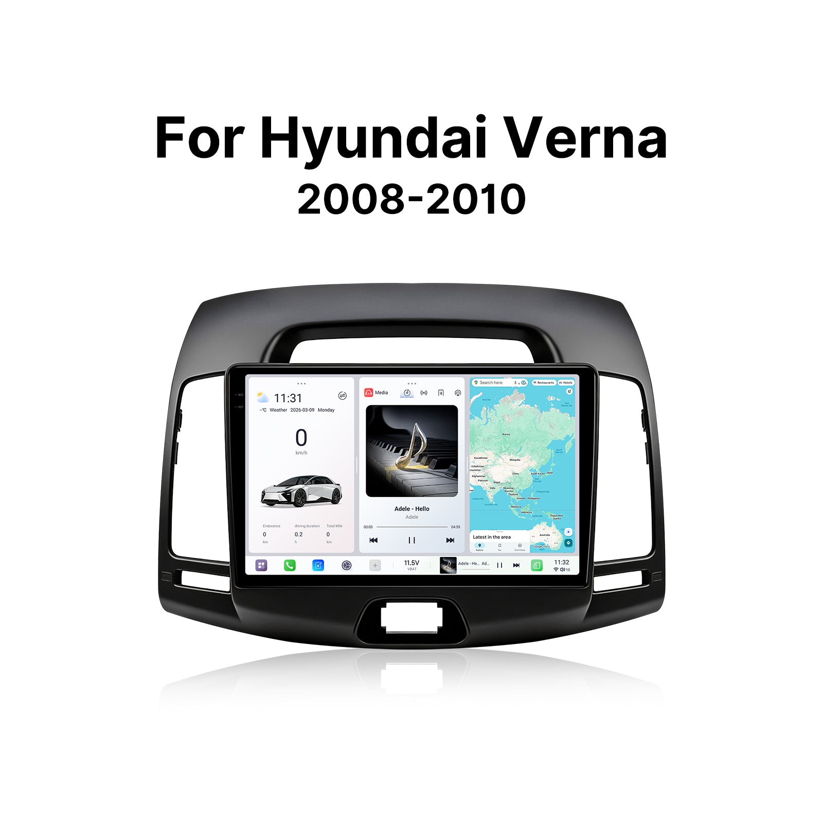 Youducar 9.5 Inch Android Car Stereo For Hyundai Elantra HD 2008-2010 With Dashboard Frame