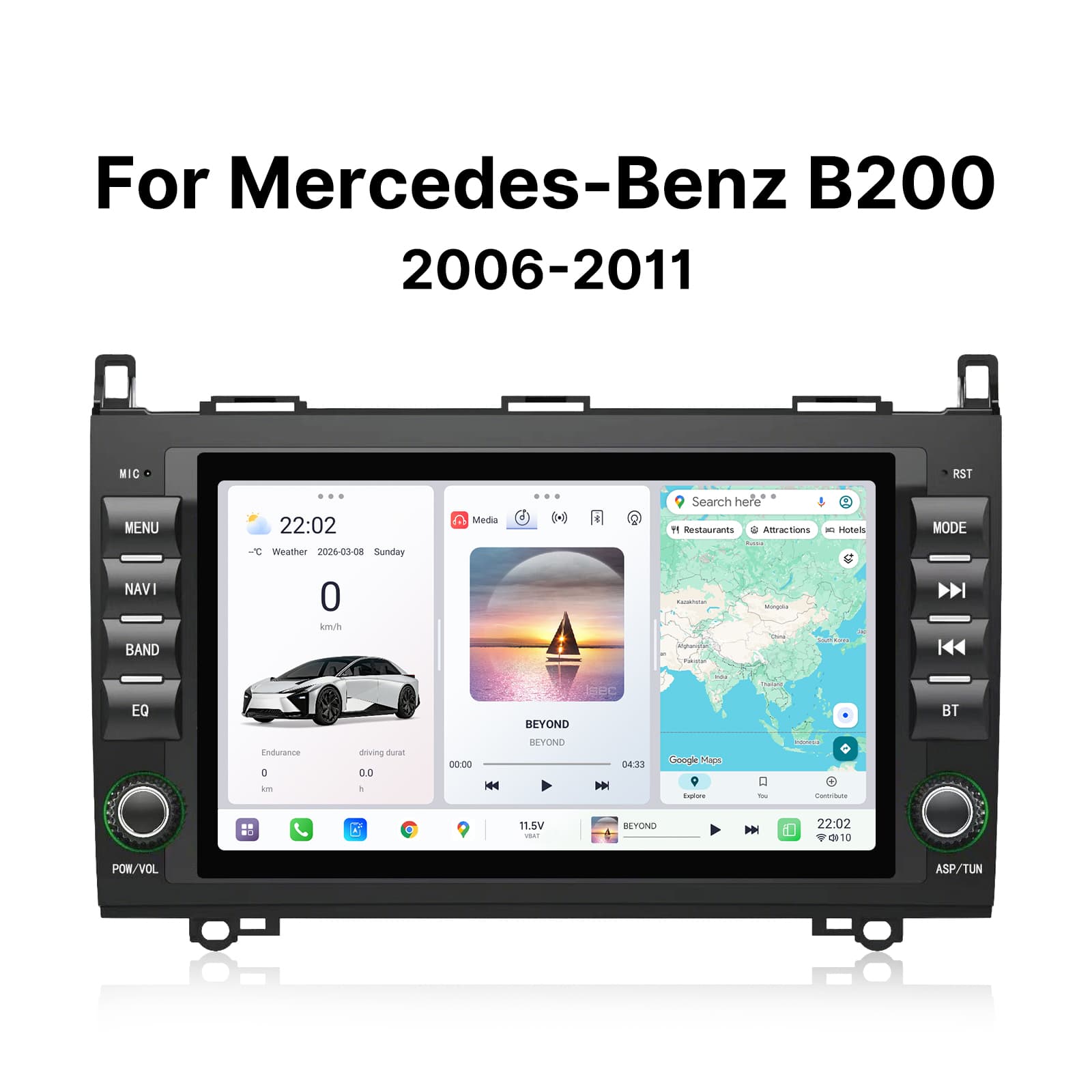 Youducar 8 Inch Car Stereo, Dedicated Touch Screen Head Unit for Mercedes Benz B200