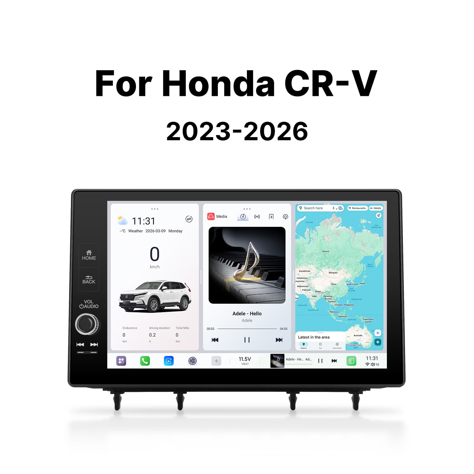 Youducar Android Head Unit for Honda CRV 2023-2026 | Wireless CarPlay & Android Auto