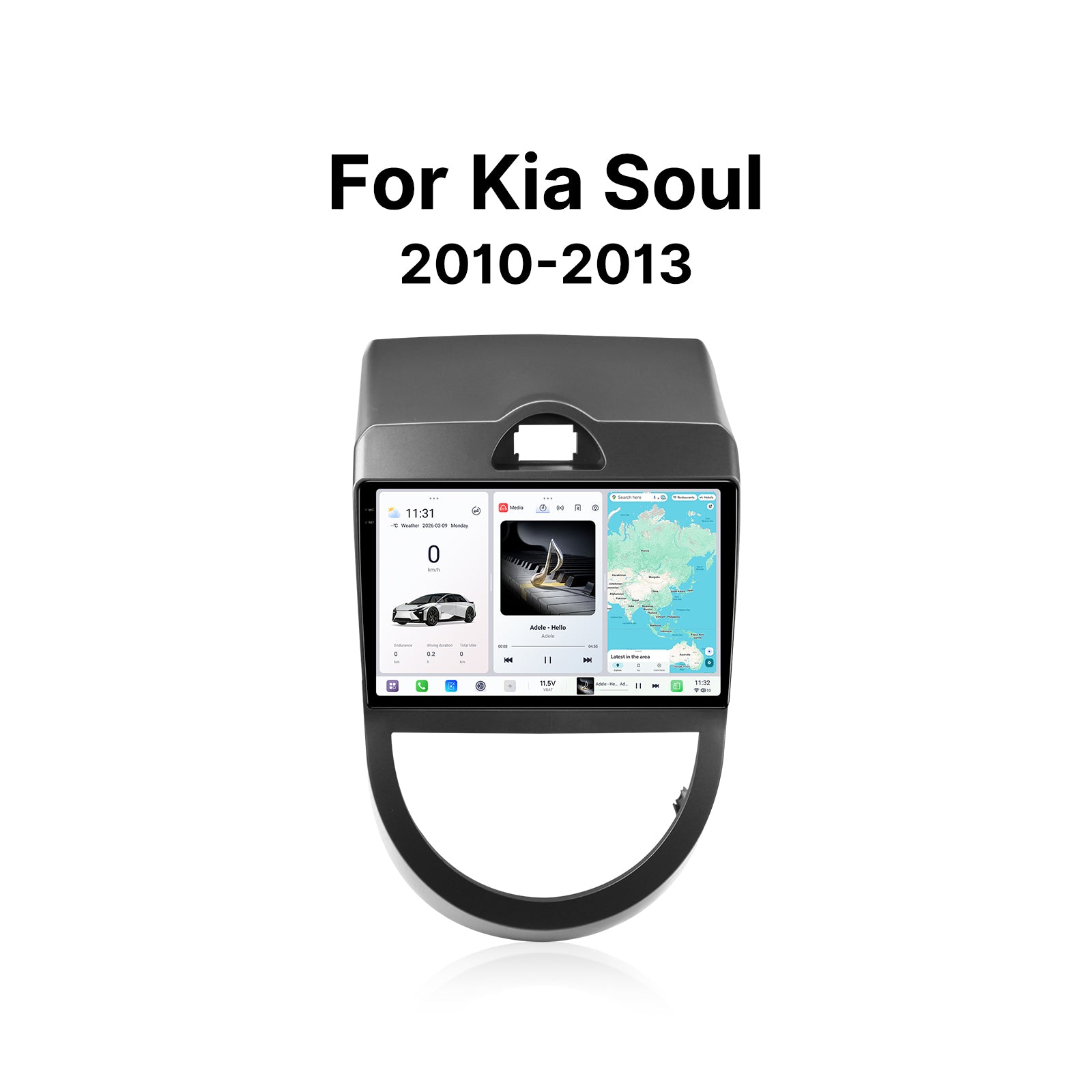 Youducar 9.5 Inch Android Car Stereo For Kia Soul 2010-2013 | GPS Navigation Radio With Dashboard Frame Kit