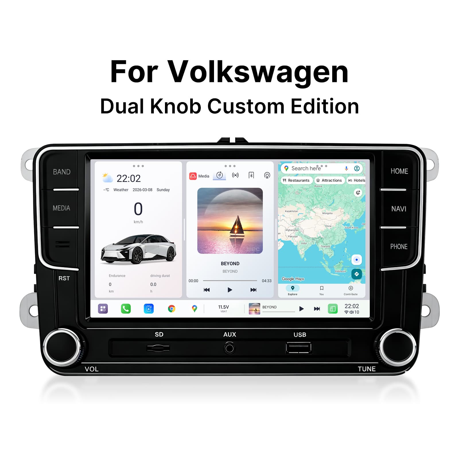 Youducar 7 Inch Dual Knob Style (Version A) Android Head Unit | Universal Volkswagen Car Stereo