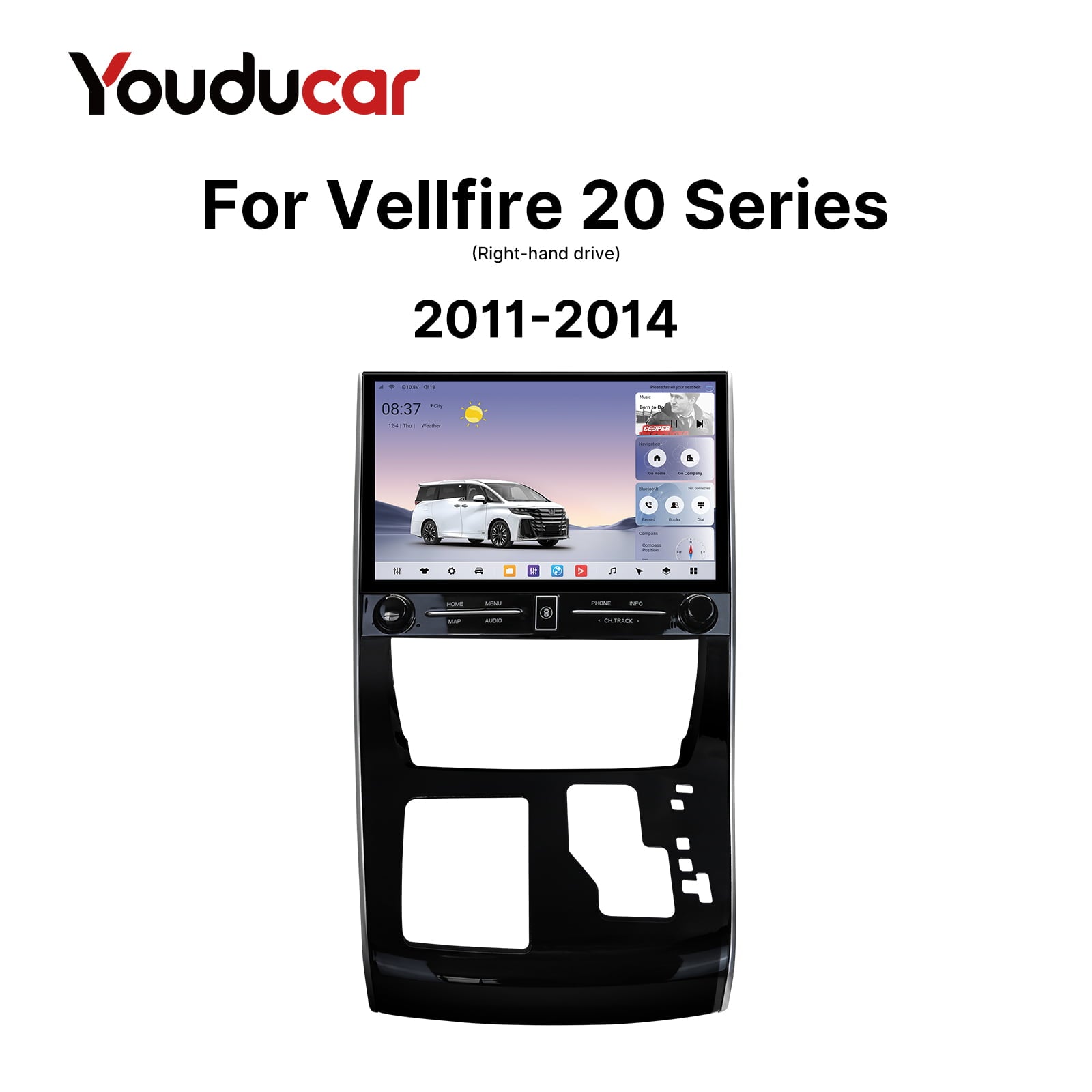 Youducar | Complete 11.5-Inch Android Head Unit Kit for RHD 20-Series to 30-Series Toyota Alphard/Vellfire Conversion (2011-2014) Toyota