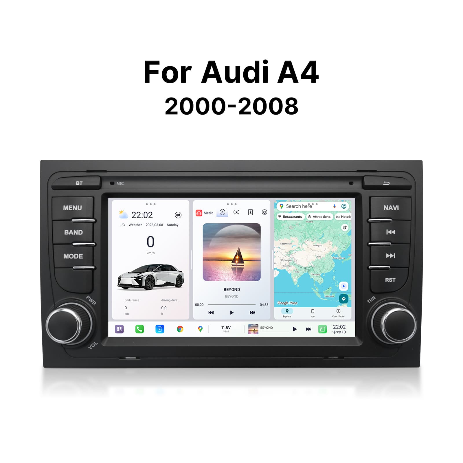 Youducar Special Fit for Old Audi A4 | 7'' HD Bluetooth Car Stereo with CarPlay