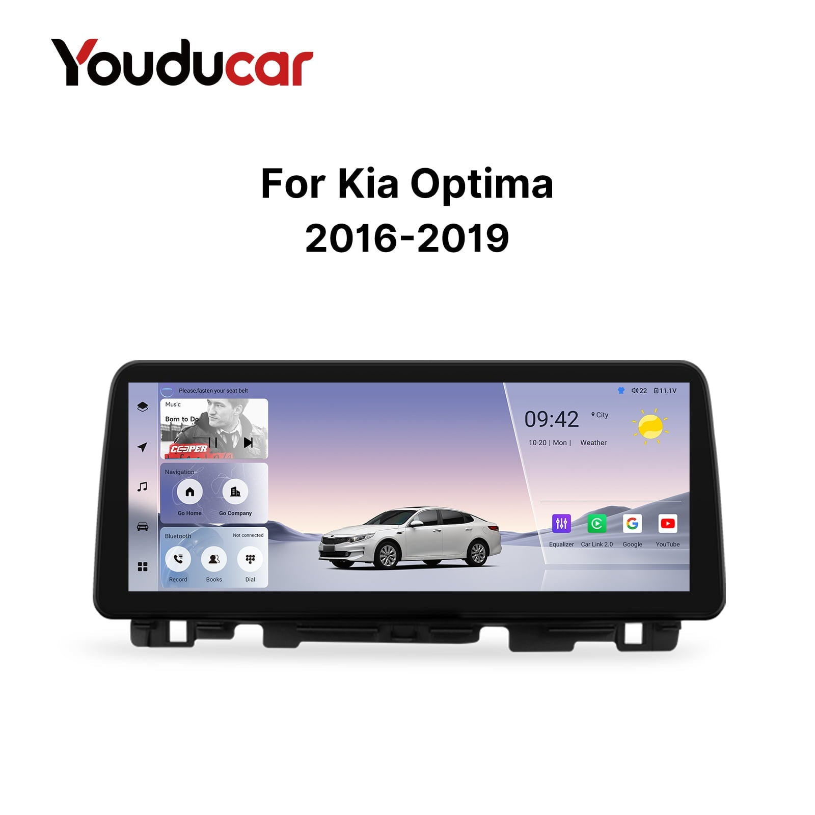 Youducar 12.3-Inch Android Head Unit for Kia K5 (Optima) 2016-2019 | Large Touchscreen with Wireless CarPlay & Android Auto Kia
