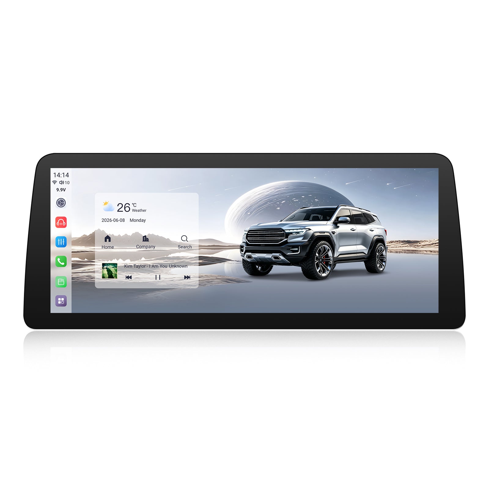 Youducar 12.3 Inch Android Car Radio DVD Player GPS Navigation Head Unit Universal 2 DIN Adjustable Floating Screen Hi-Res Audio