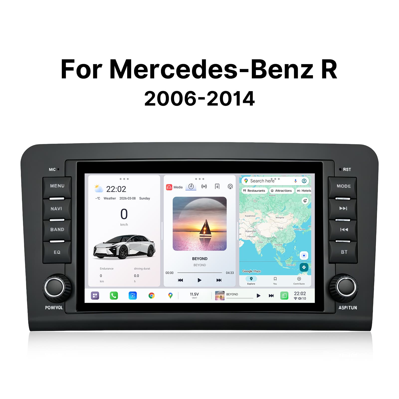 Youducar 8" Android Car Stereo for Mercedes-Benz R-Class W251 (2006-2012) | Wireless CarPlay & Android Auto GPS Navigation Head Unit