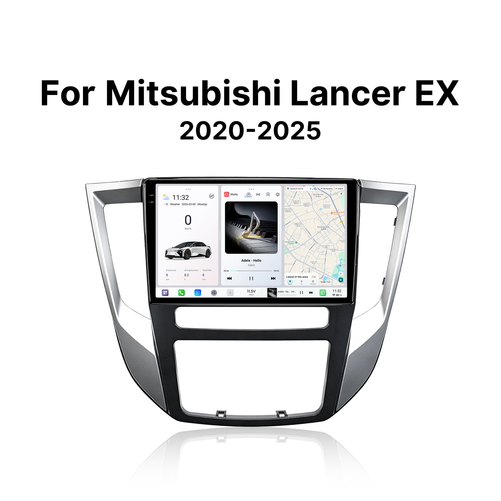 Youducar 9.5" Android Touch Screen for Mitsubishi Grand Lancer 2020-2025 | Dashboard Frame Head Unit