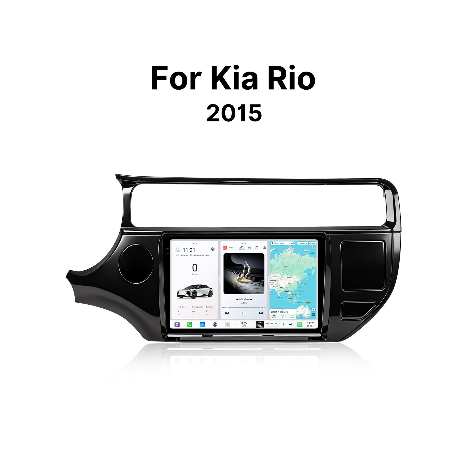 Youducar 9.5" Android Car Stereo for Kia Rio 2015 LHD | Touch Screen GPS Navigation Radio with Frame