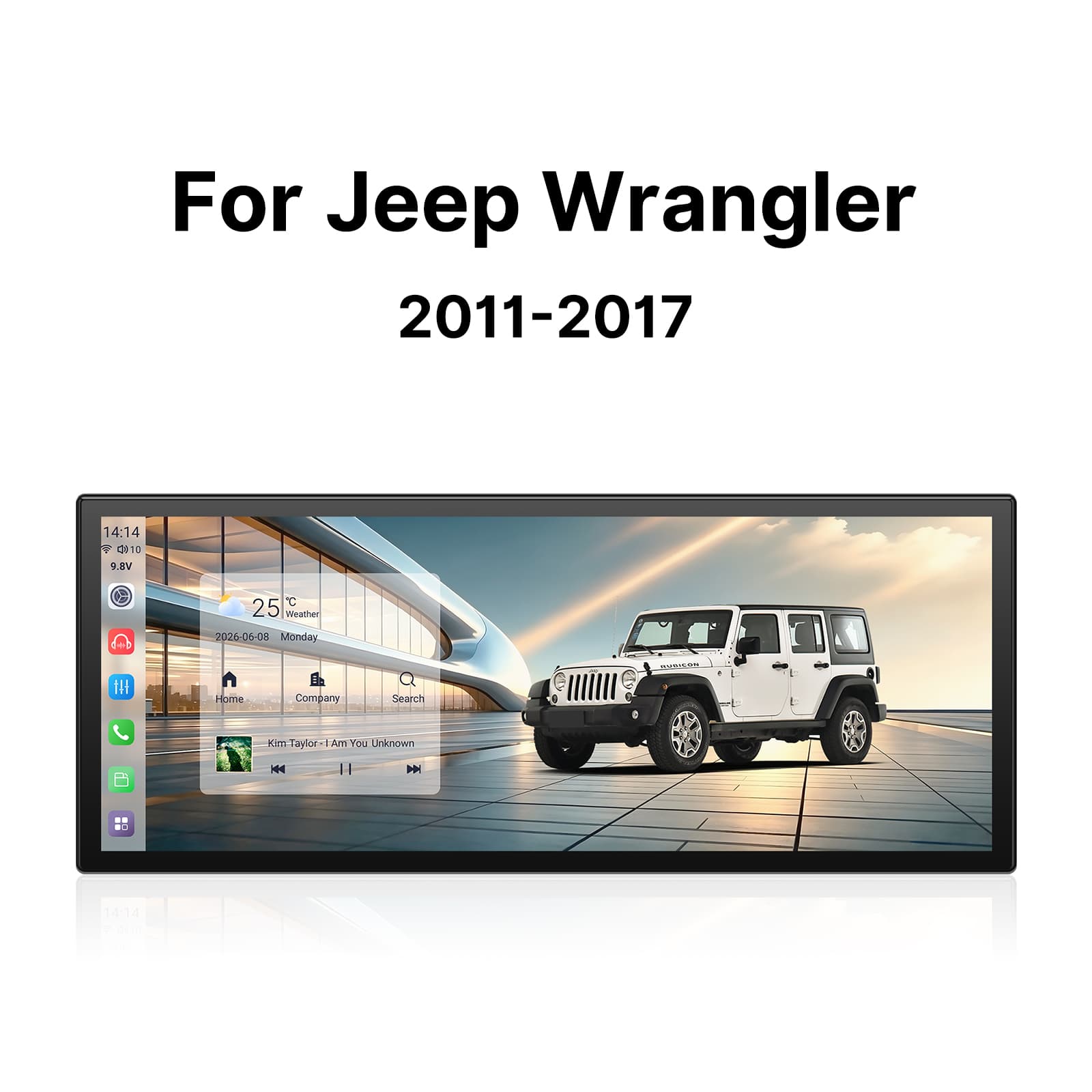 Youducar 12.3-Inch Android Head Unit for Jeep Wrangler JK (2011-2017) | Rugged Touchscreen with Wireless CarPlay & Android Auto