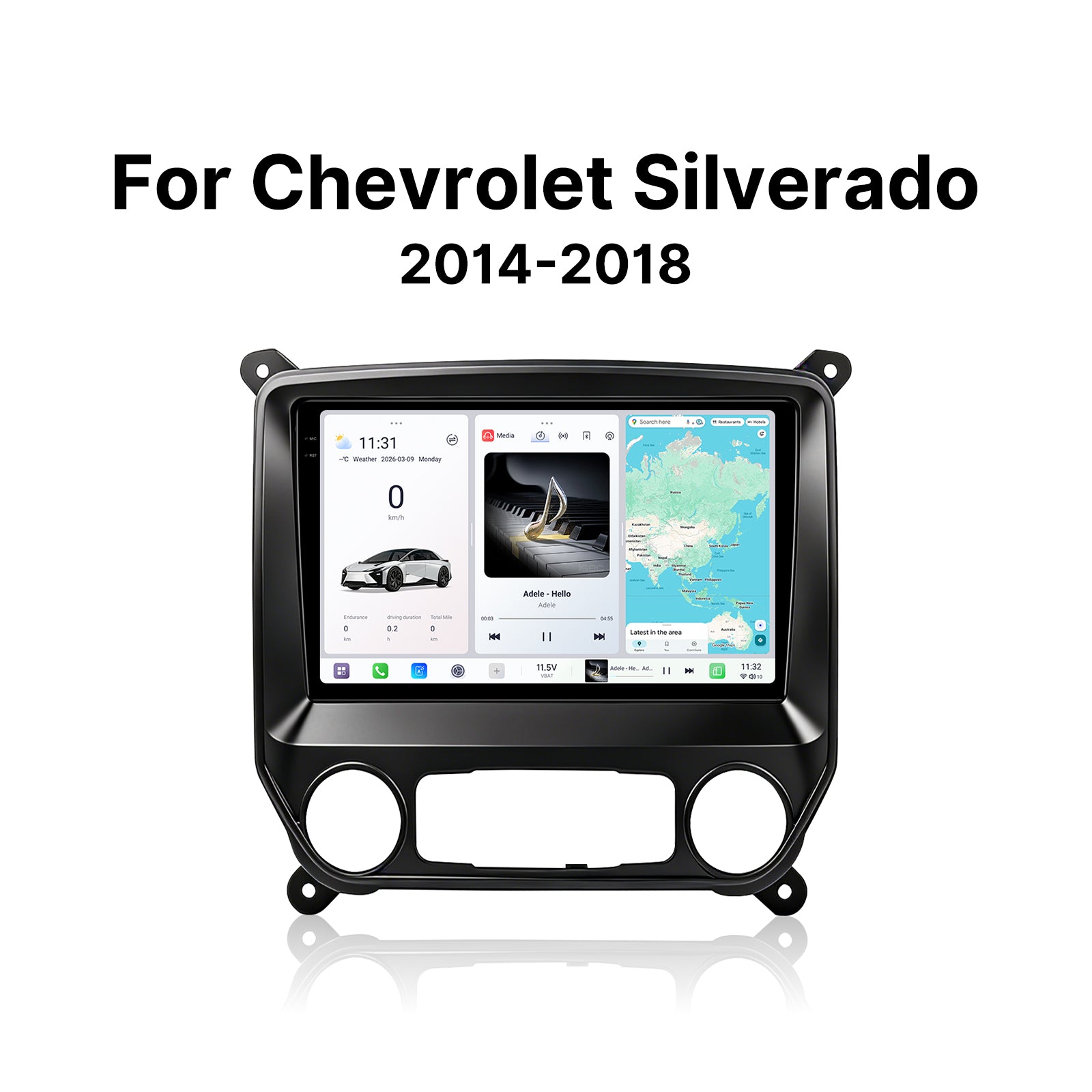Youducar 2014-2018 Chevy Silverado 10.36 Inch Touch Screen Car Radio | Plug and Play Frame & Navigation Player