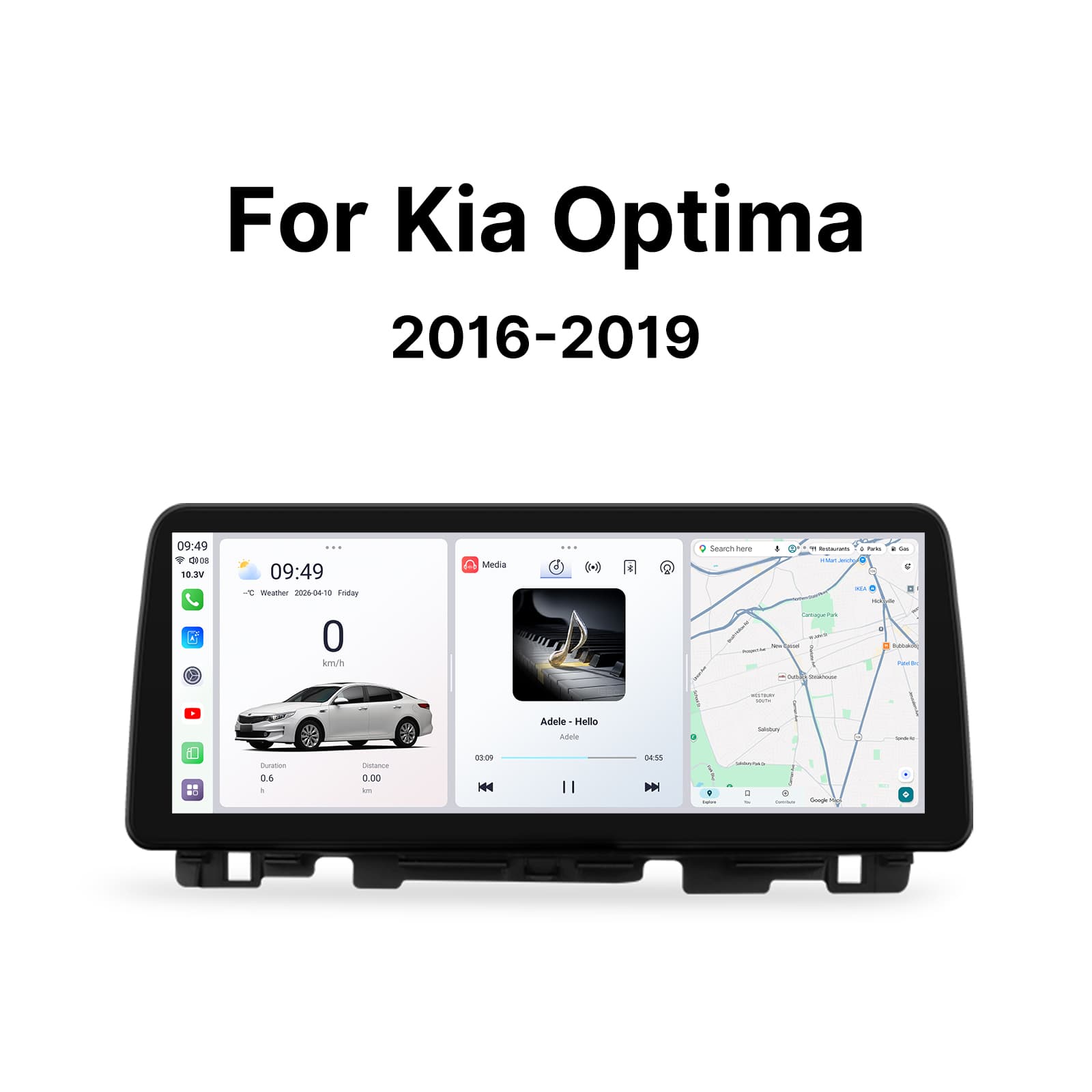 Youducar 12.3-Inch Android Head Unit for Kia K5 (Optima) 2016-2019 | Large Touchscreen with Wireless CarPlay & Android Auto