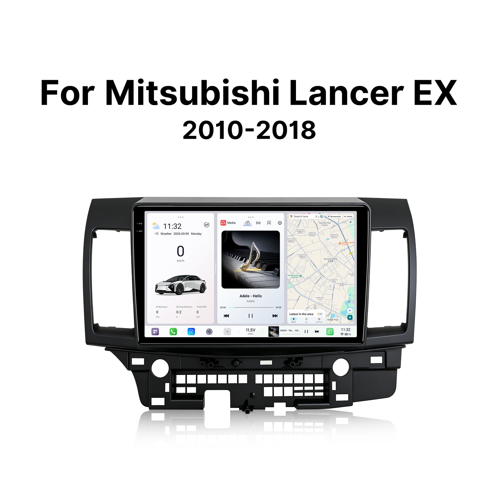 Youducar 9.5 Inch Android Car Stereo For Mitsubishi Lancer EX 2010-2018 With Dashboard Frame