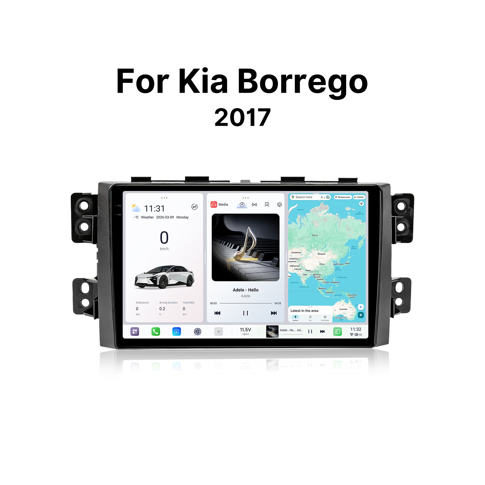 Youducar 9.5" Android Touch Screen Car Stereo for Kia Borrego Mohave 2017 Wireless CarPlay GPS Navigation