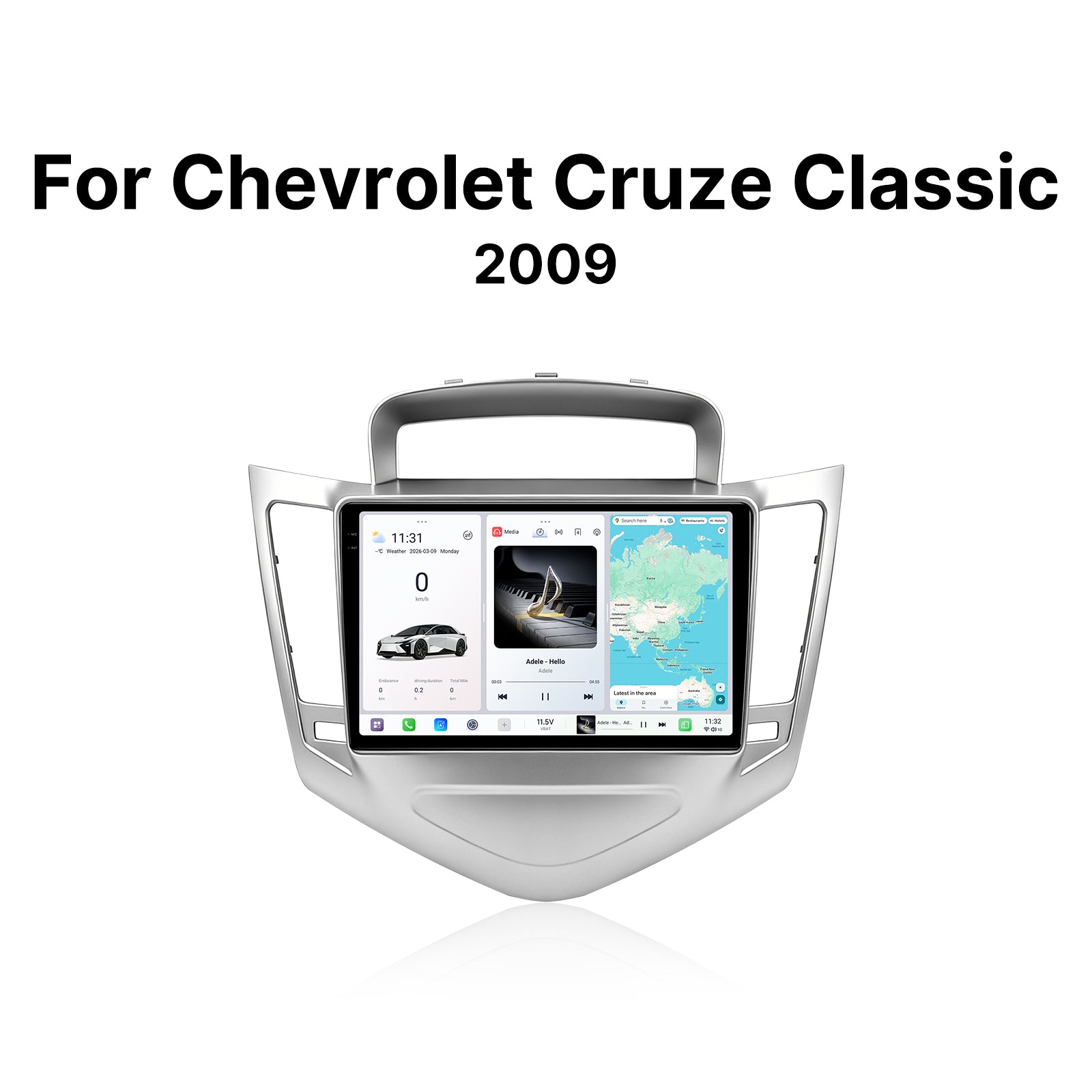 Youducar 9.5 Inch Android Car Screen with Frame for Chevrolet Classic Cruze 2009