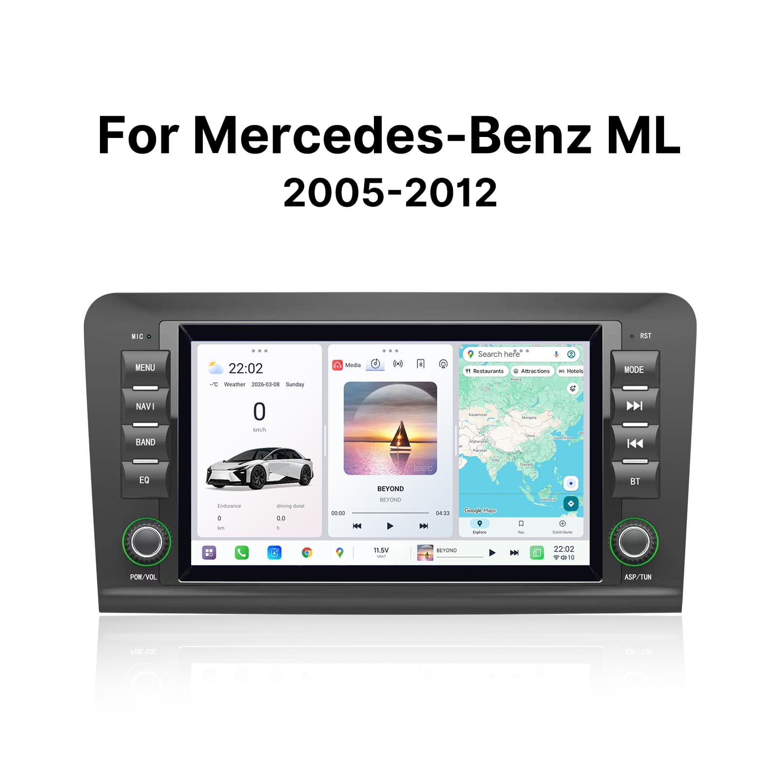 Youducar 8 Inch Dedicated Car Stereo, Custom Touch Screen for Mercedes Benz ML Class
