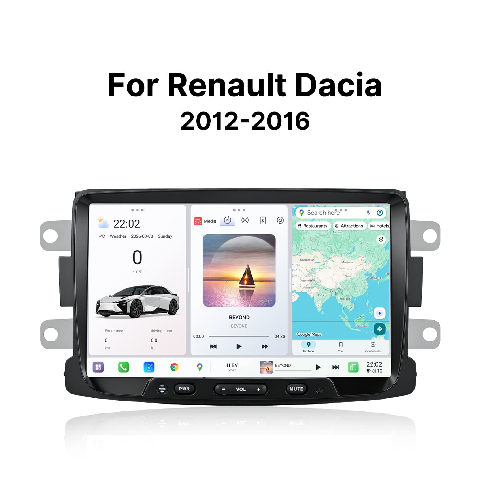 Youducar 8 Inch Universal Car Stereo For Dacia, Wireless CarPlay Android Auto Touch Screen Head Unit