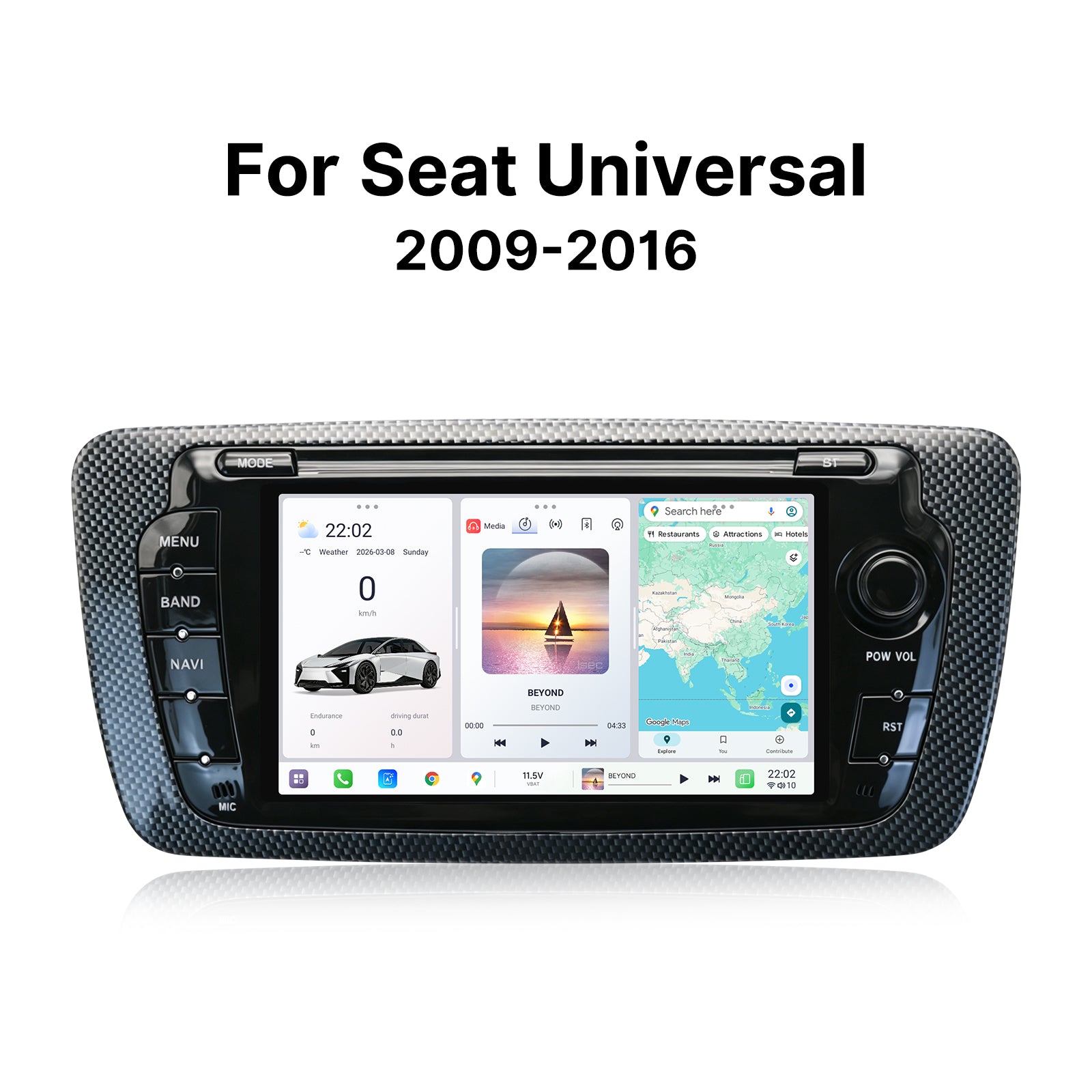 Youducar SEAT Universal 7" Touch Screen Radio Upgrade | Wireless CarPlay & Android Auto