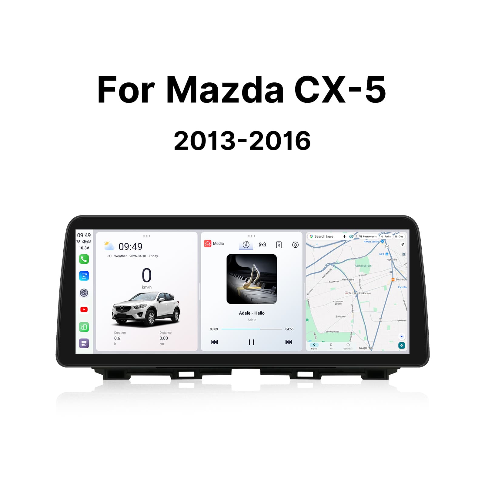 Youducar 12.3-Inch Android Head Unit for Mazda CX-5 2013-2016 | OEM-Style Large Touchscreen with Wireless CarPlay & Android Auto