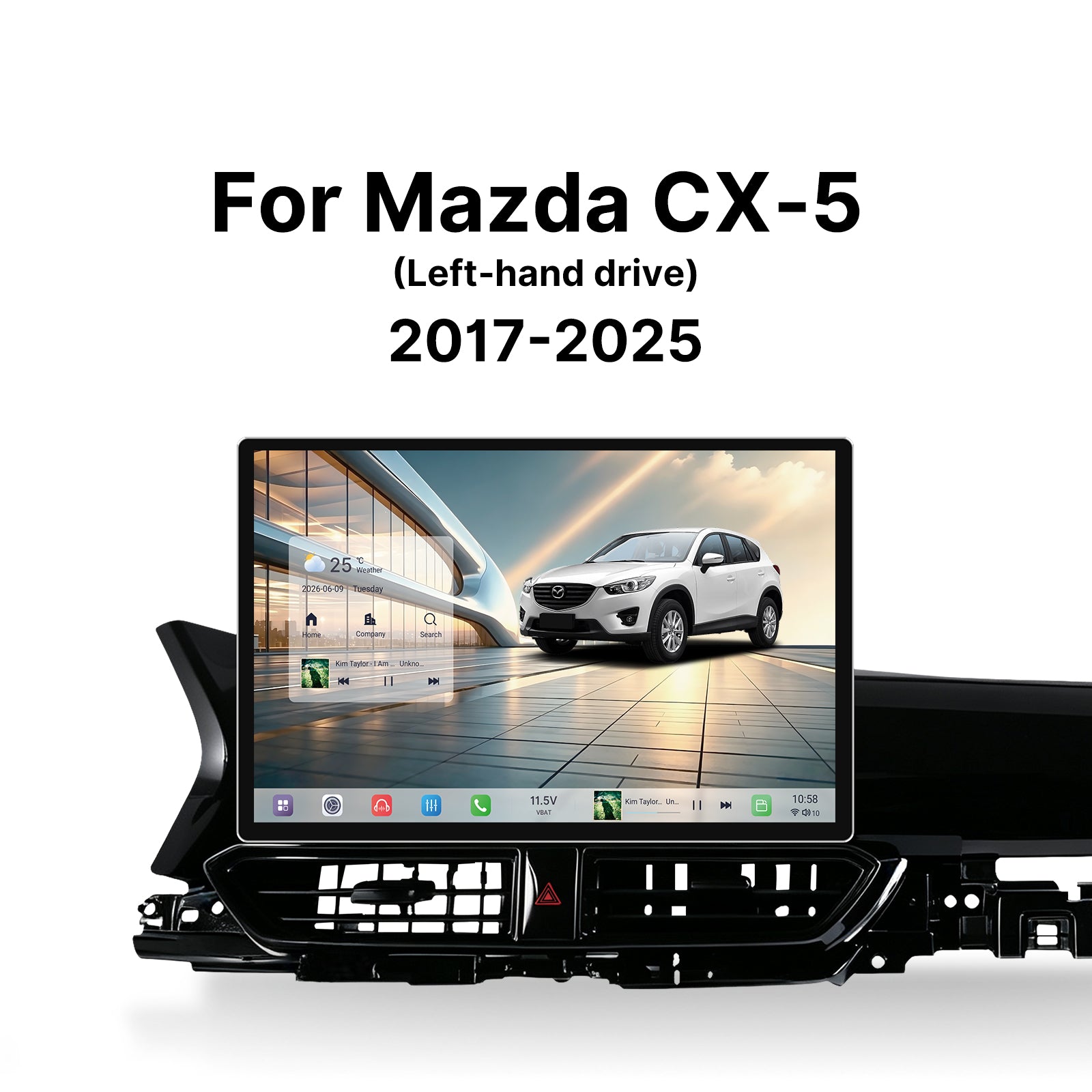 Youducar 13.1 Inch Android Car Stereo For Mazda CX‑5 2017‑2025 LHD, Plug and Play Car Radio GPS Navigation Head Unit