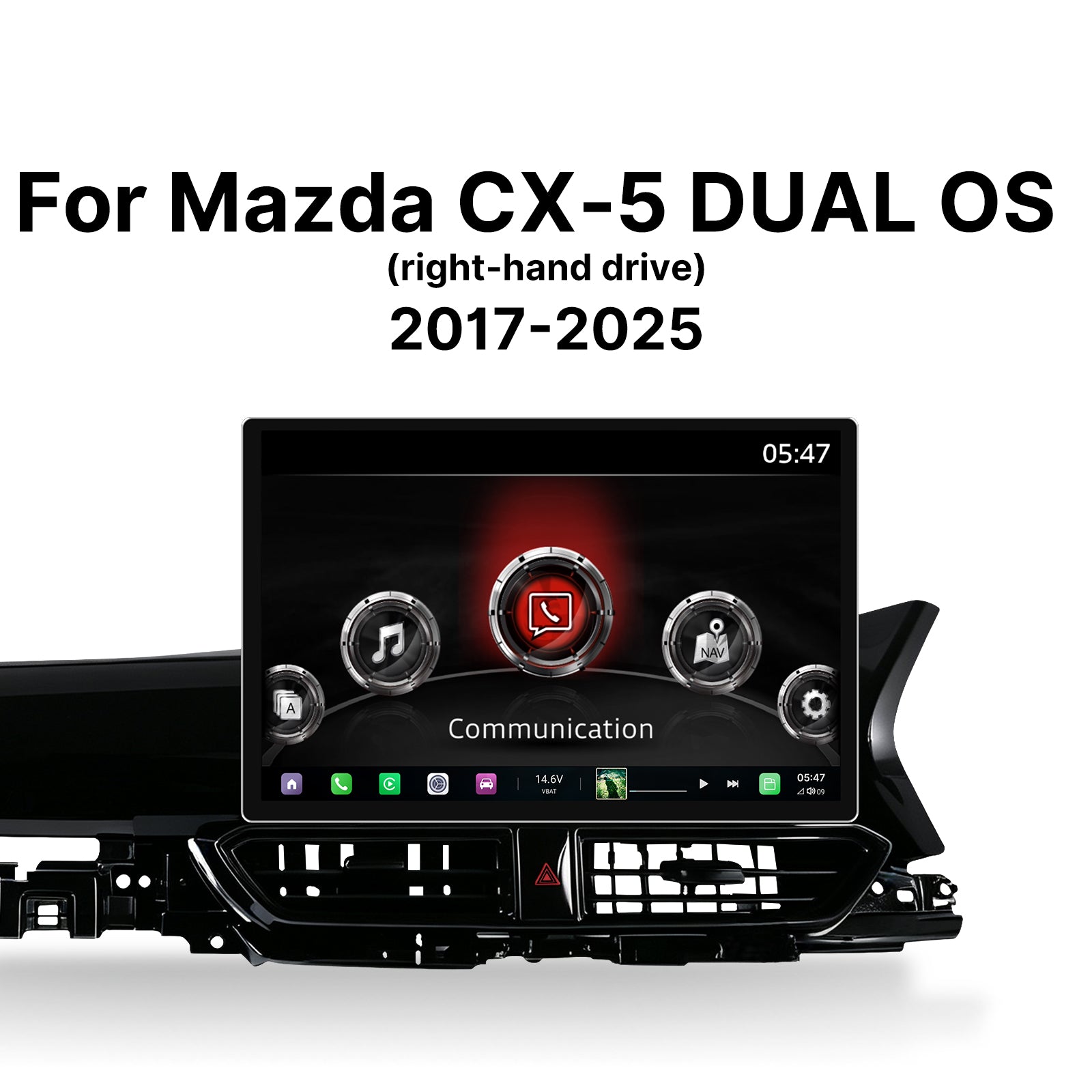 Youducar 13.1 Inch Dual‑System Android Car Stereo For Mazda CX‑5 2017‑2025 RHD, Plug and Play Car Radio GPS Navigation Head Unit