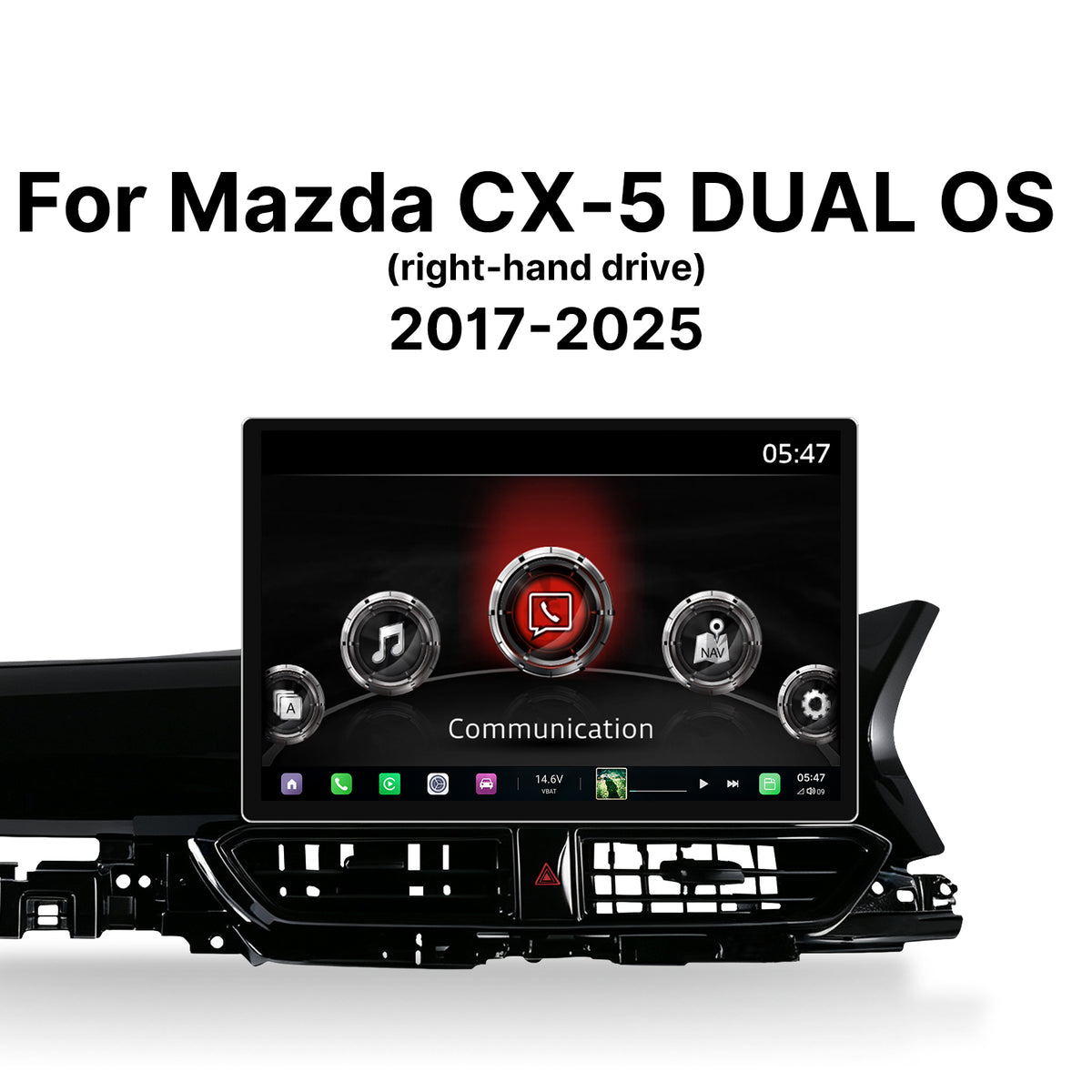 Youducar 13.1 Inch Dual‑System Android Car Stereo For Mazda CX‑5 2017‑2025 RHD, Plug and Play Car Radio GPS Navigation Head Unit