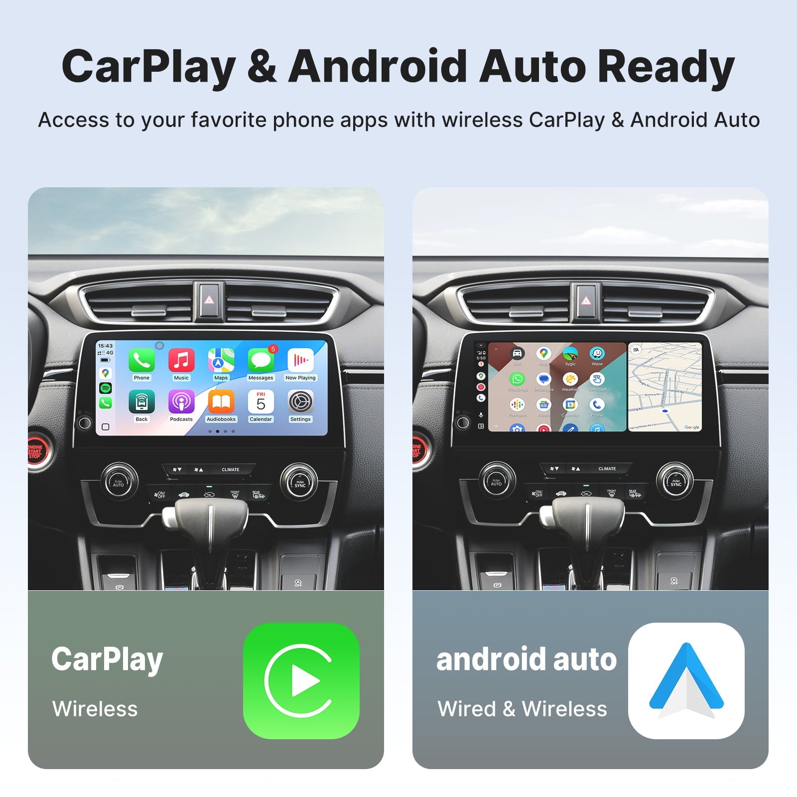 Youducar 10.33-Inch Android Head Unit for Honda CR-V 2017-2022 | Large Touchscreen with Wireless CarPlay & Android Auto Honda