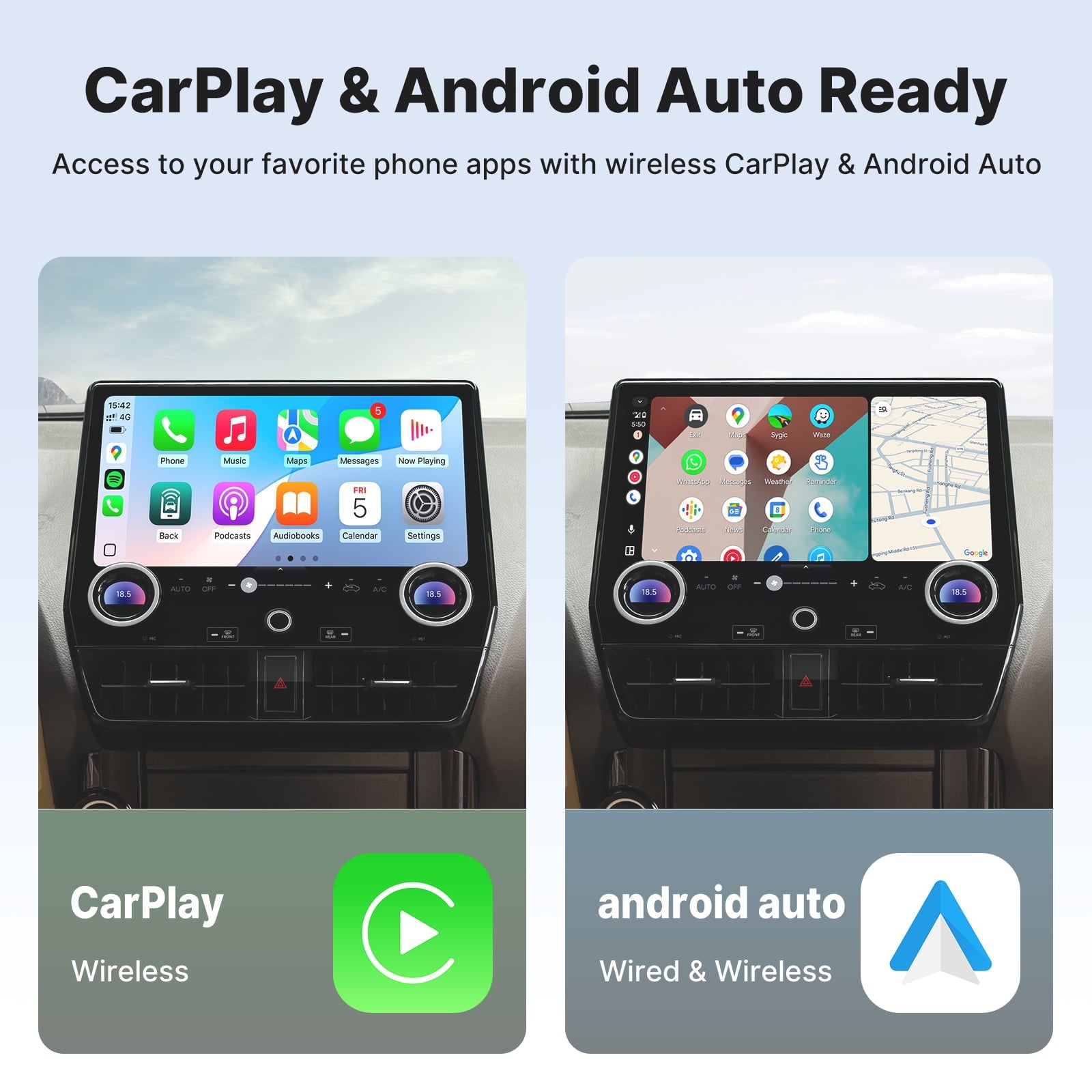 Youducar 13-Inch Android Head Unit for Toyota Land Cruiser Prado 2010-2020 | Dual-Knob Touchscreen with Wireless CarPlay & Android Auto Toyota